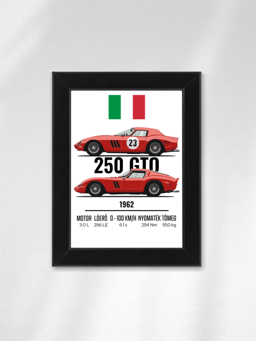 Autó illusztráció - 250 GTO 8. - Falikép