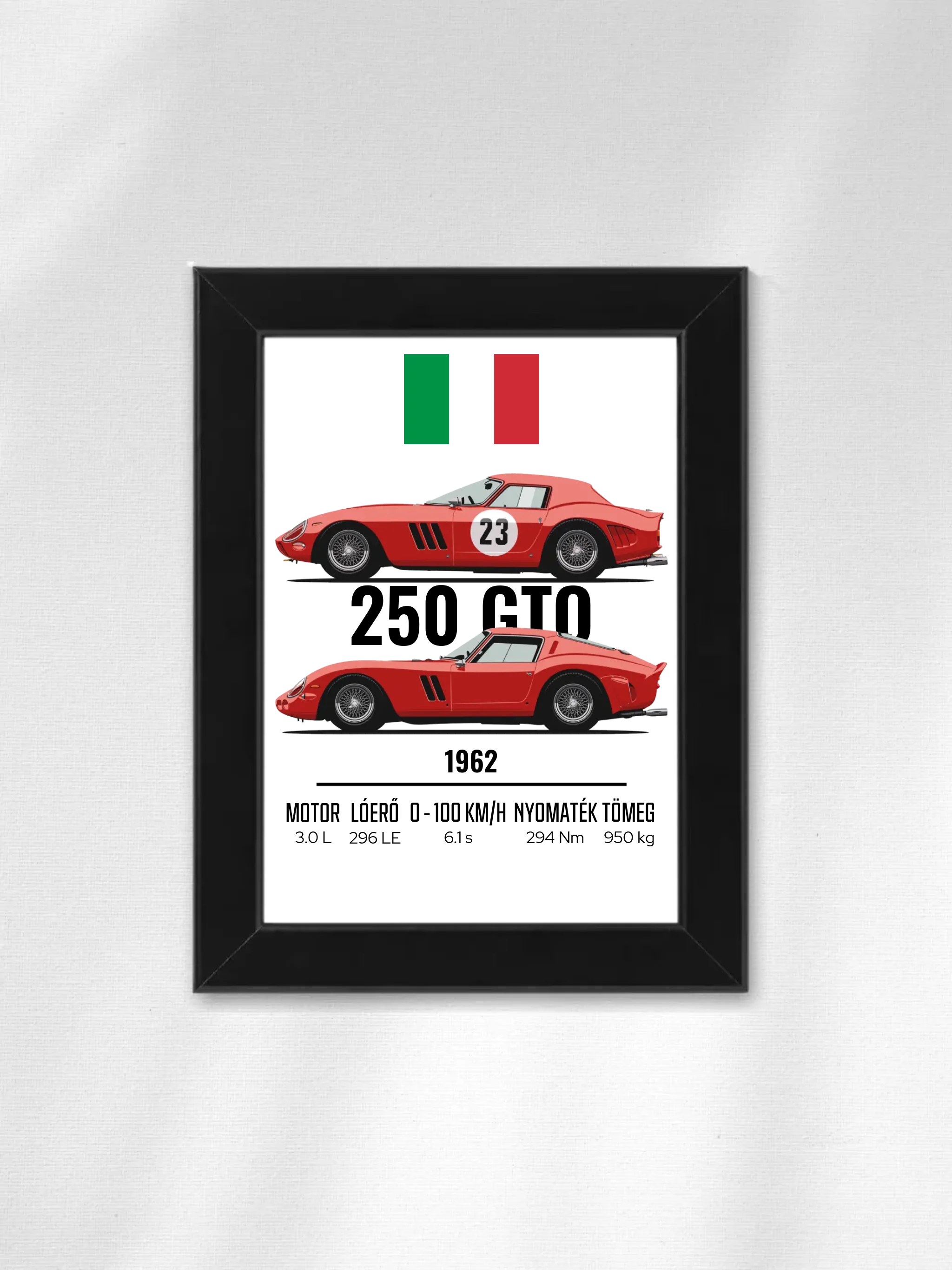 Autó illusztráció - 250 GTO 8. - Falikép