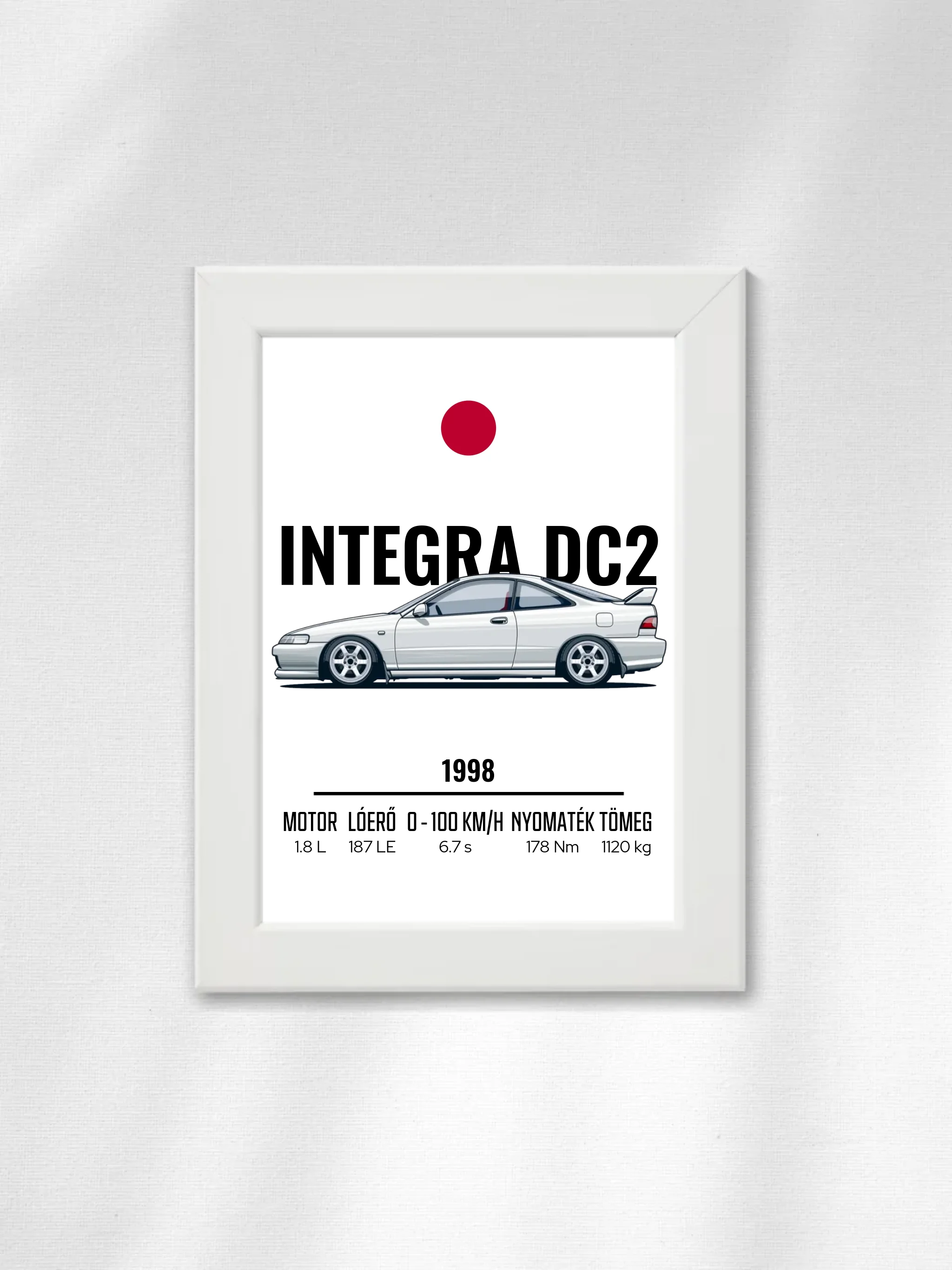 Autó illusztráció - Integra DC2 68. - Falikép