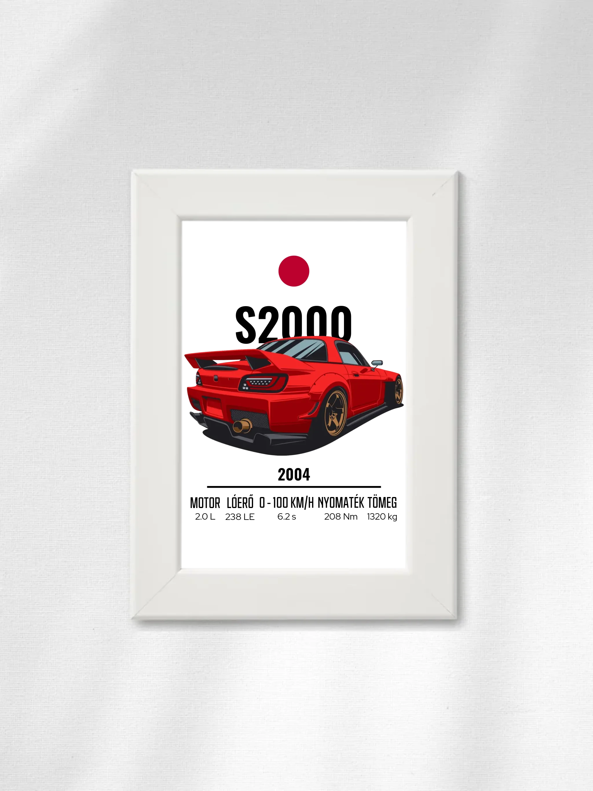 Autó illusztráció - S2000 76. - Falikép