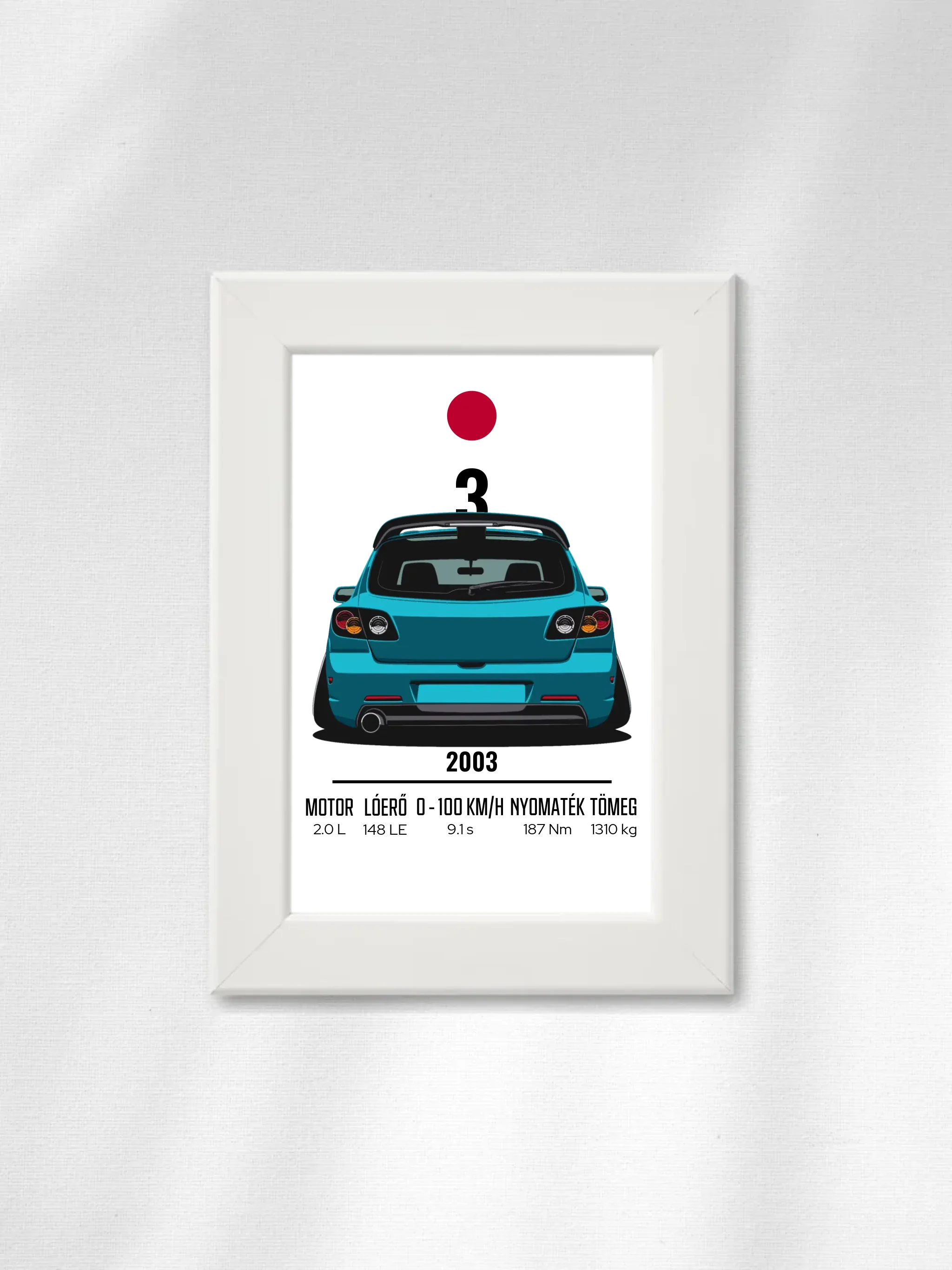 Autó illusztráció - 3 58. - Falikép