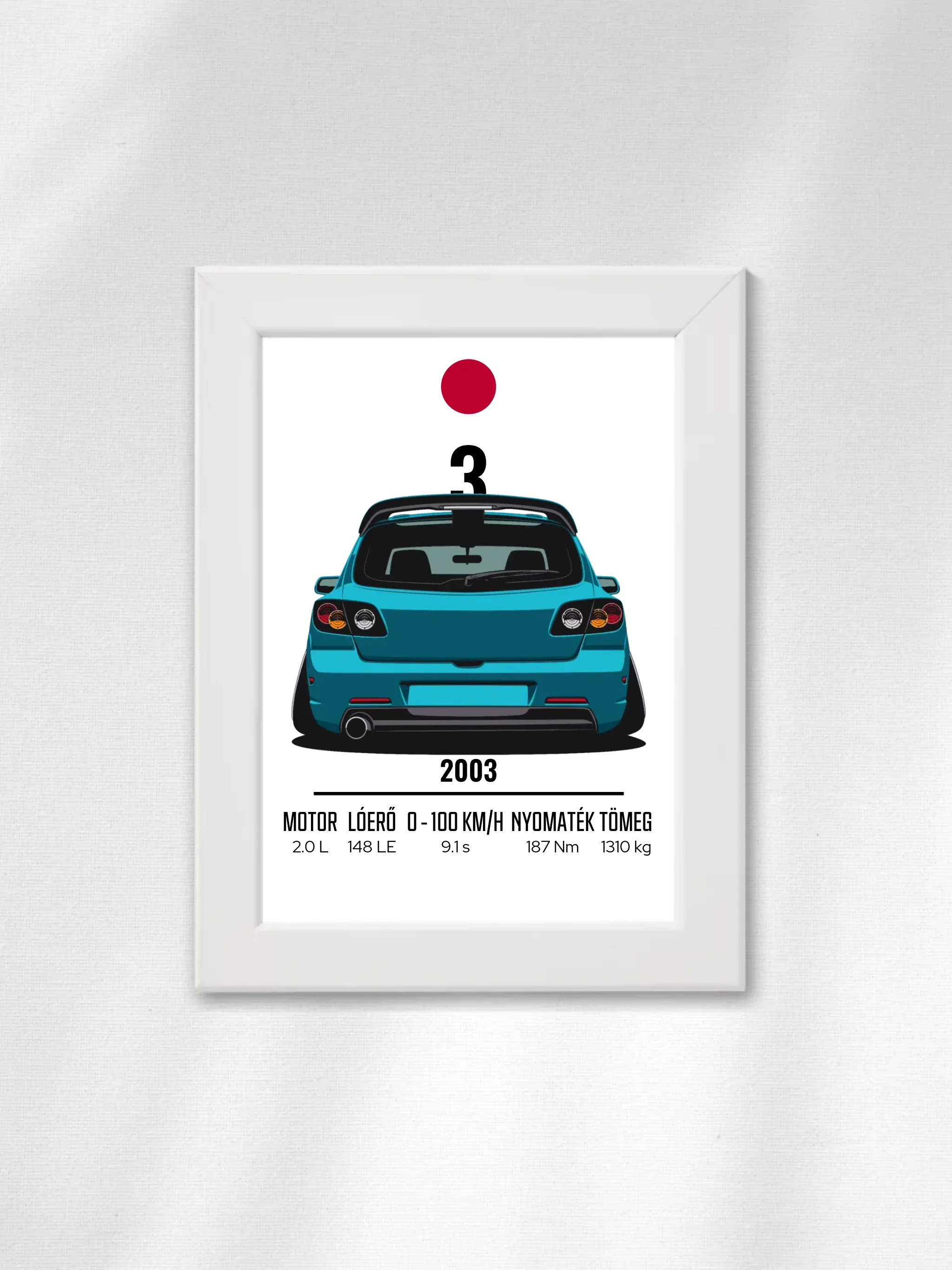 Autó illusztráció - 3 58. - Falikép