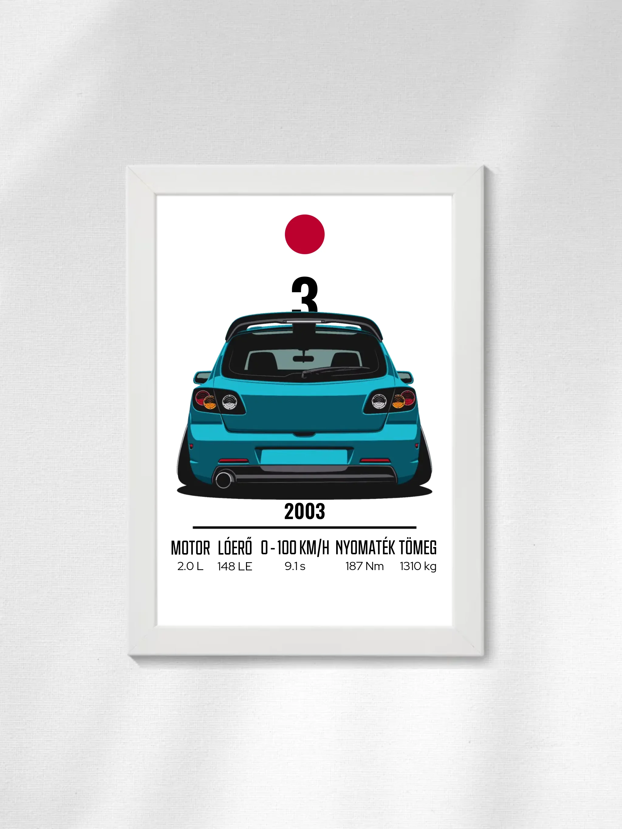 Autó illusztráció - 3 58. - Falikép