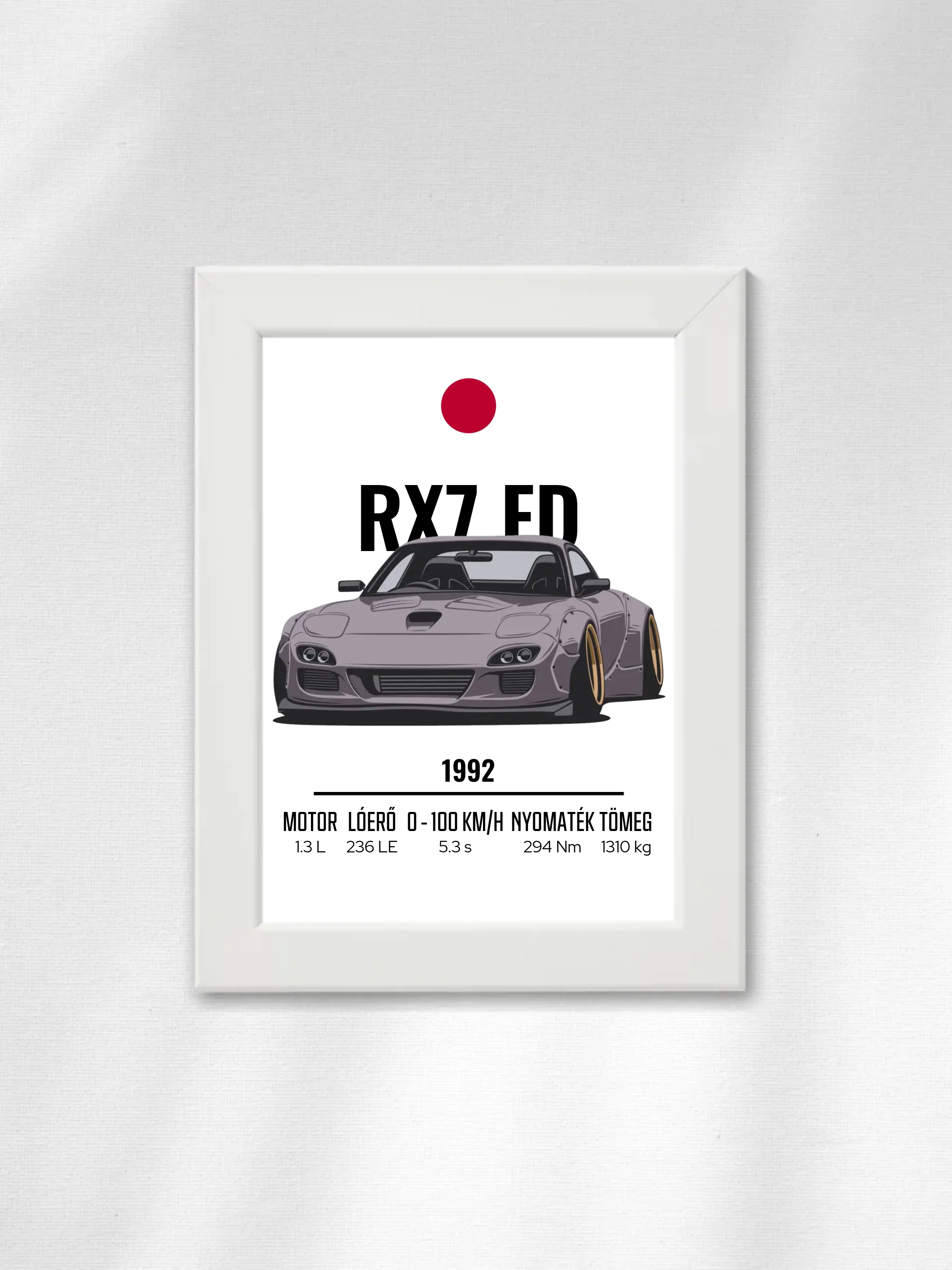Autó illusztráció - RX7 FD 63. - Falikép