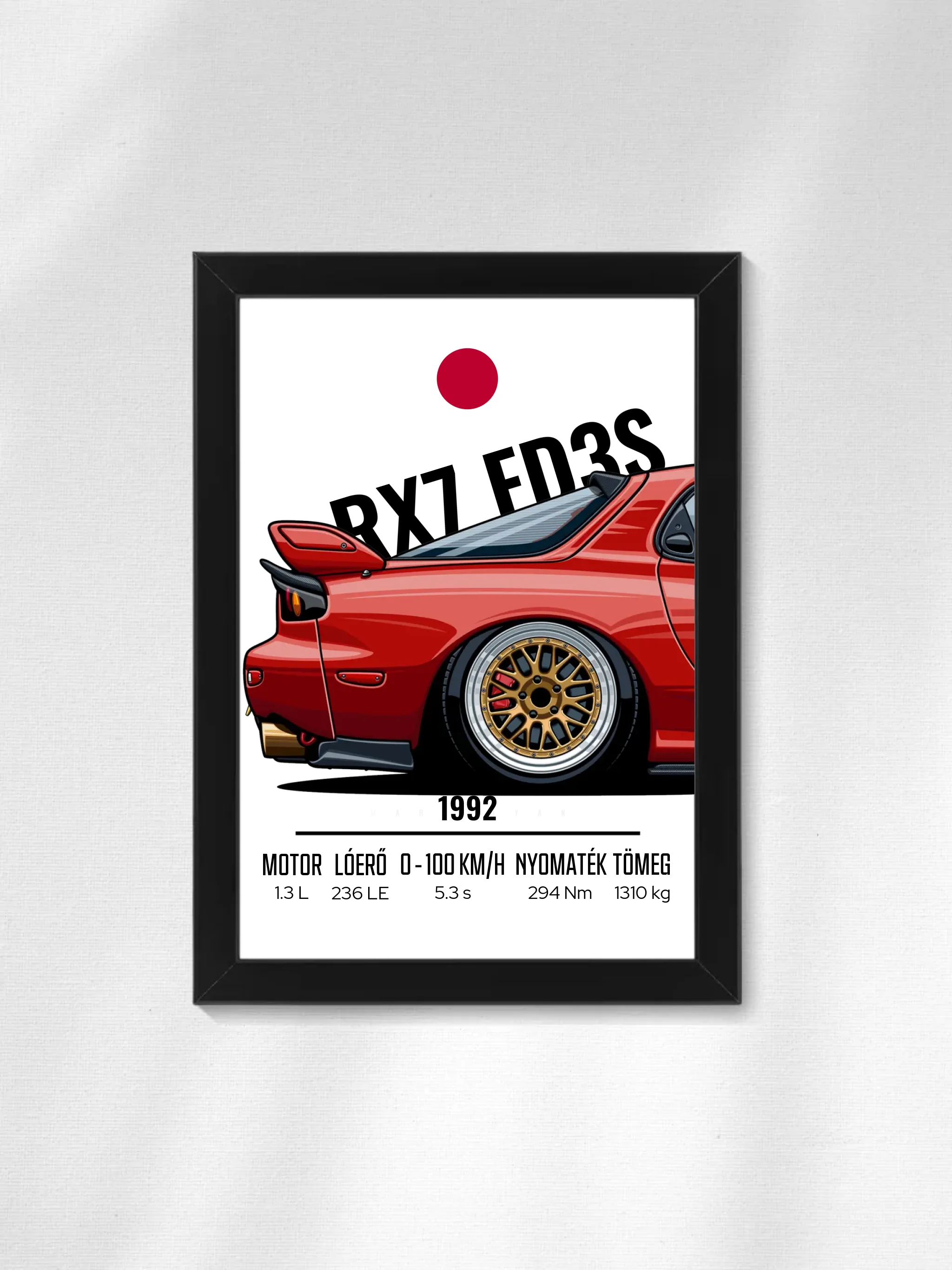 Autó illusztráció - RX7 FD3S 65. - Falikép