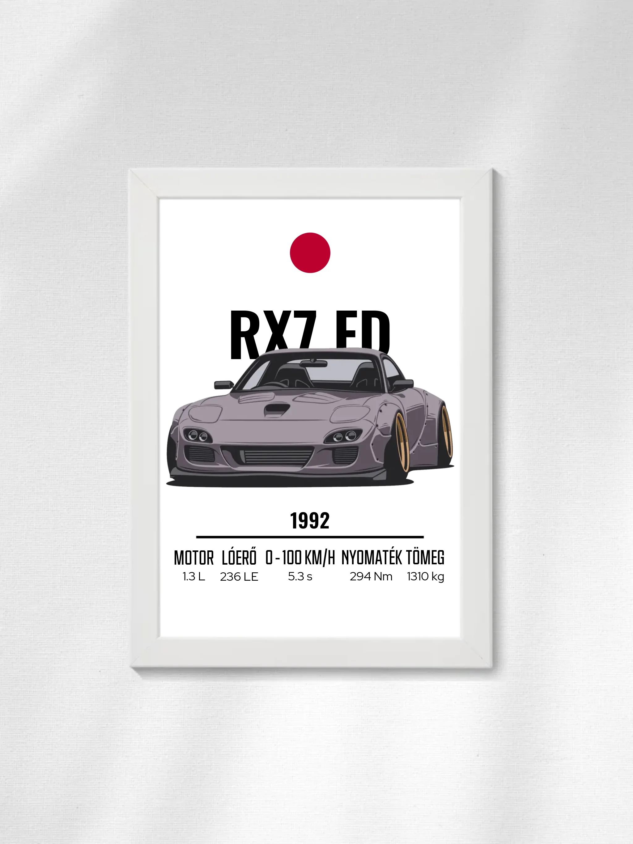 Autó illusztráció - RX7 FD 63. - Falikép