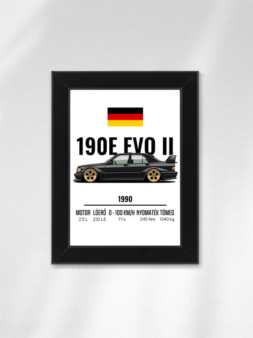 Autó illusztráció - 190E EVO II 40. - Falikép