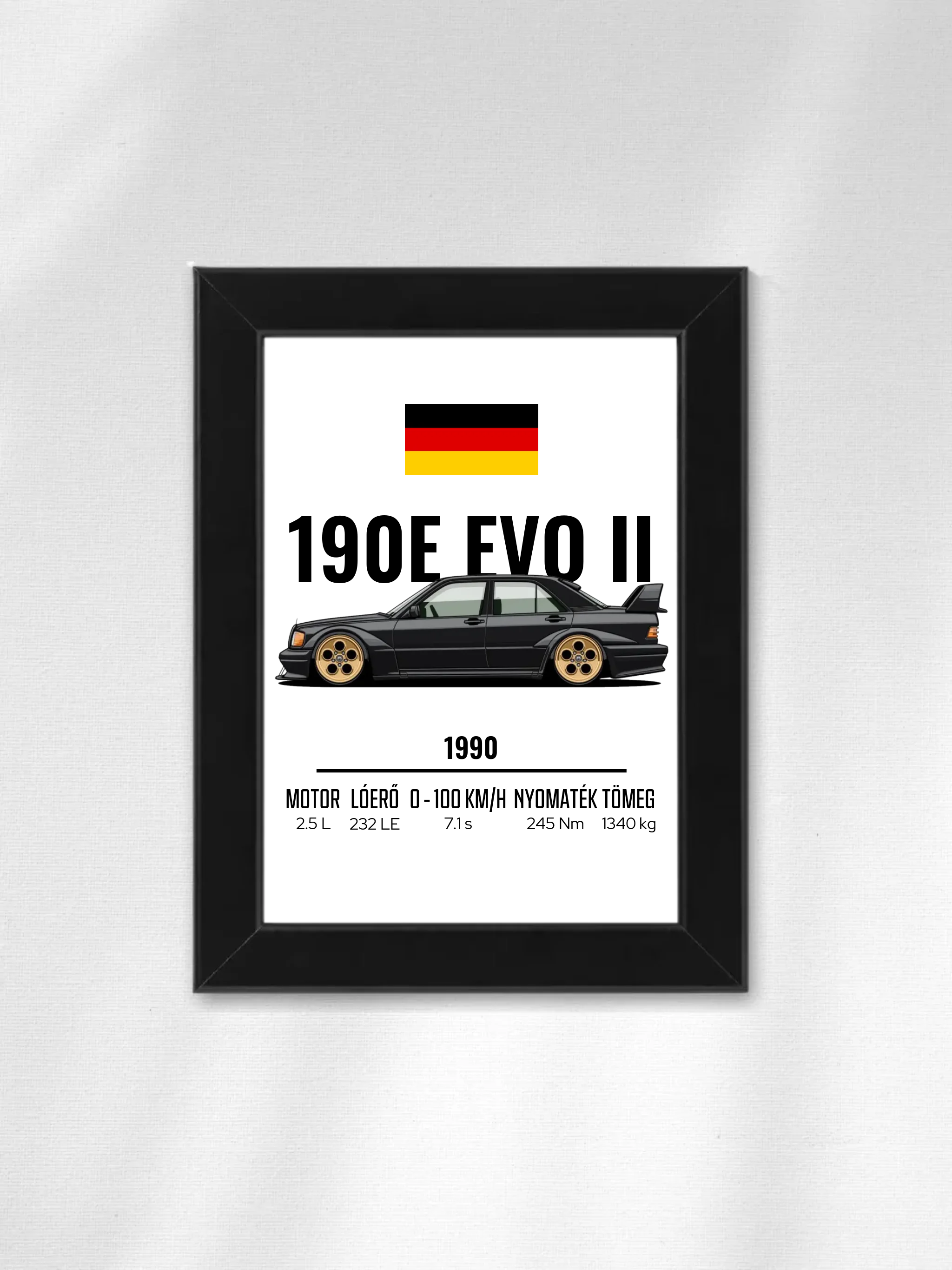 Autó illusztráció - 190E EVO II 40. - Falikép