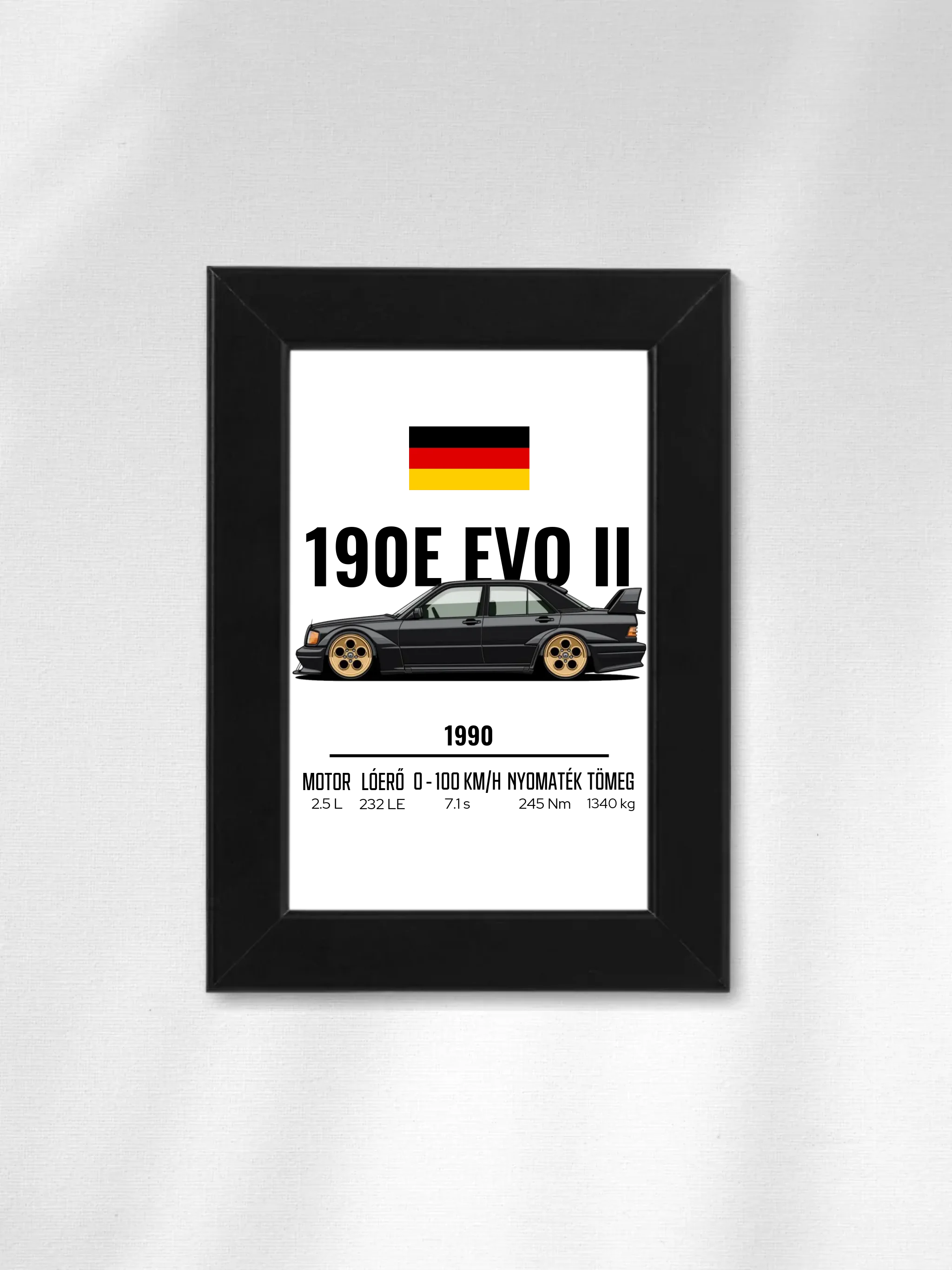 Autó illusztráció - 190E EVO II 40. - Falikép