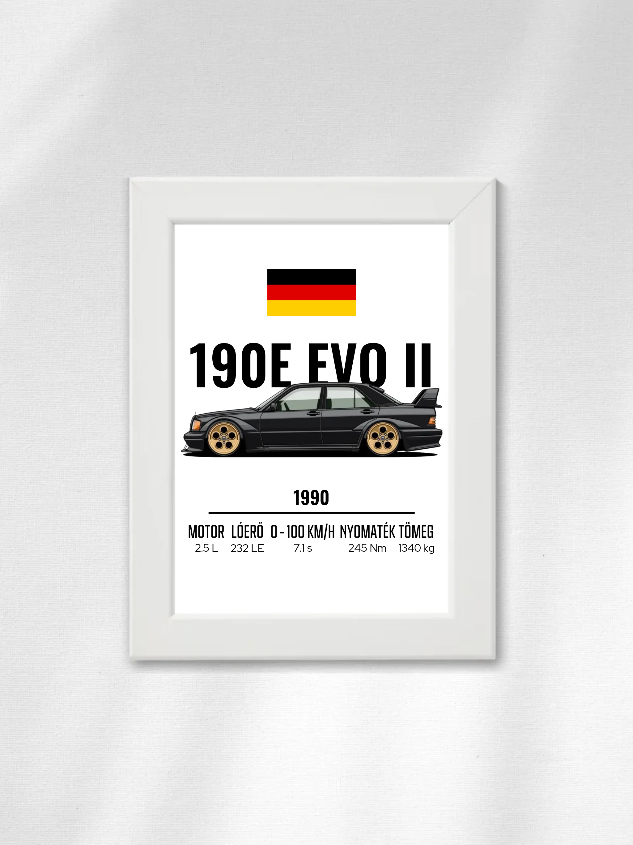 Autó illusztráció - 190E EVO II 40. - Falikép