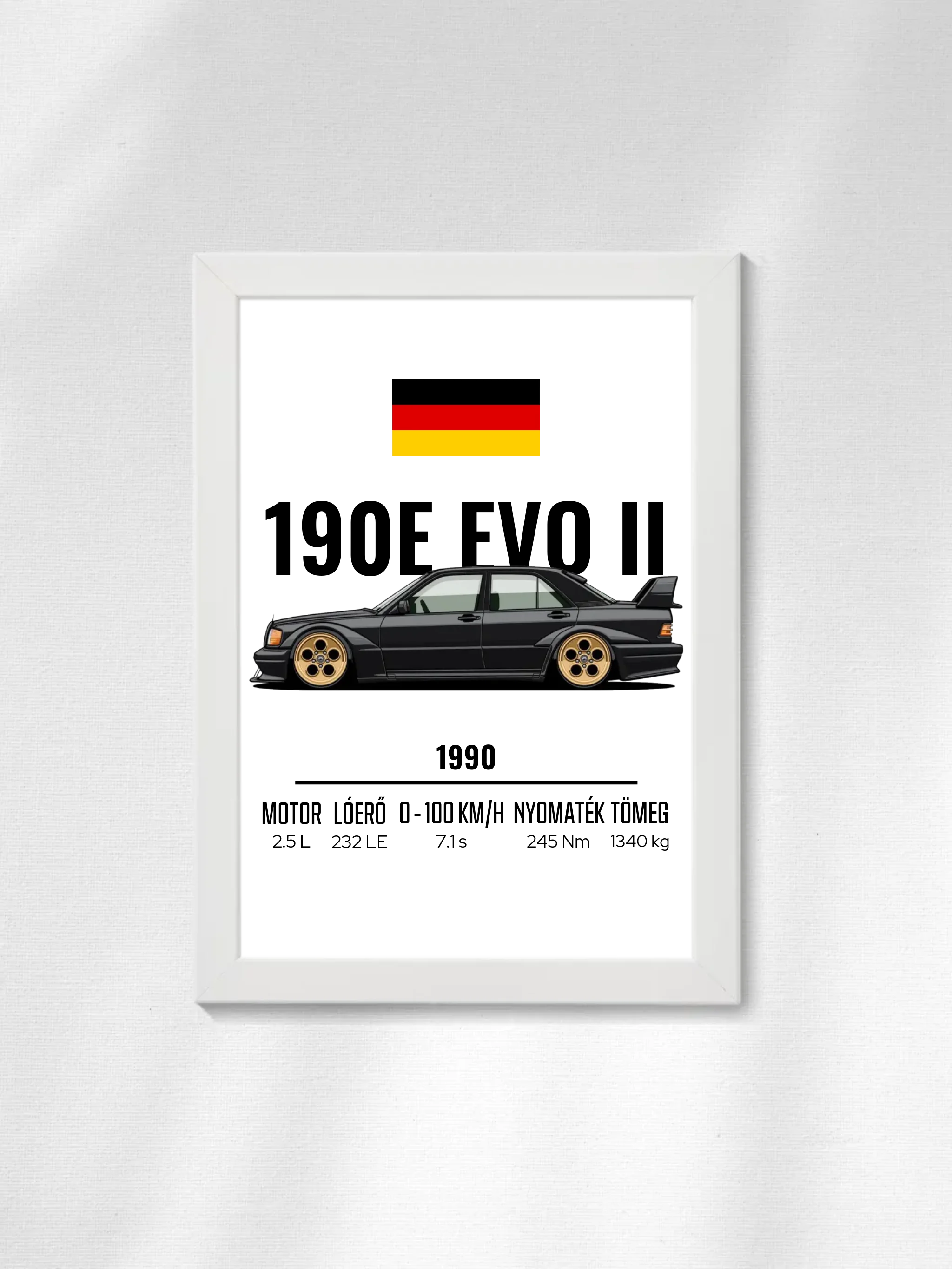 Autó illusztráció - 190E EVO II 40. - Falikép