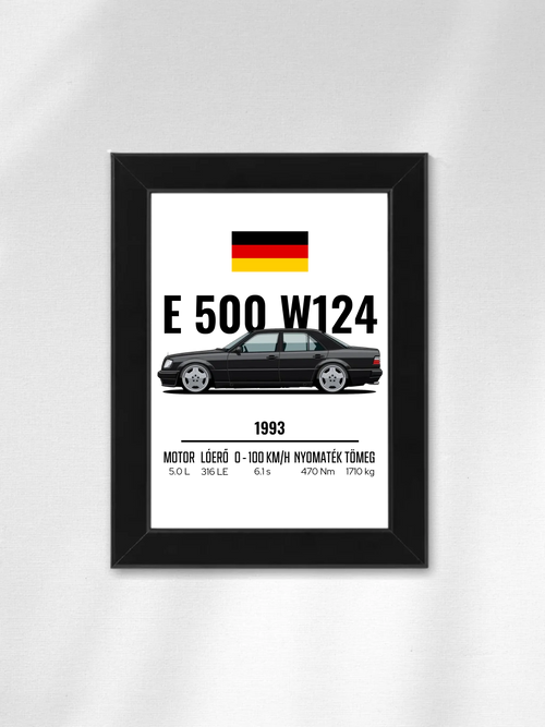 Autó illusztráció - E500 W124 42. - Falikép