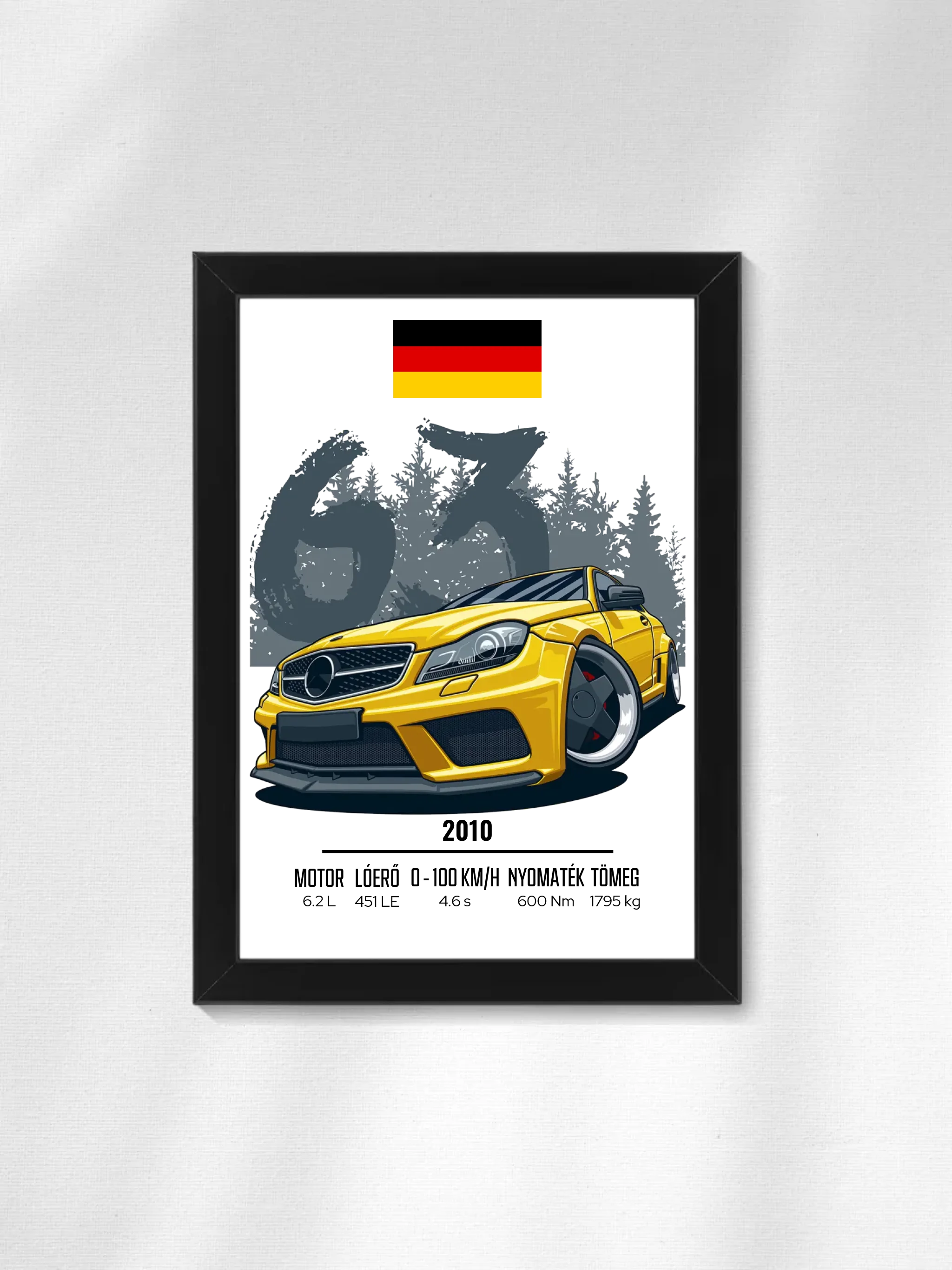 Autó illusztráció - C63 AMG 44. - Falikép