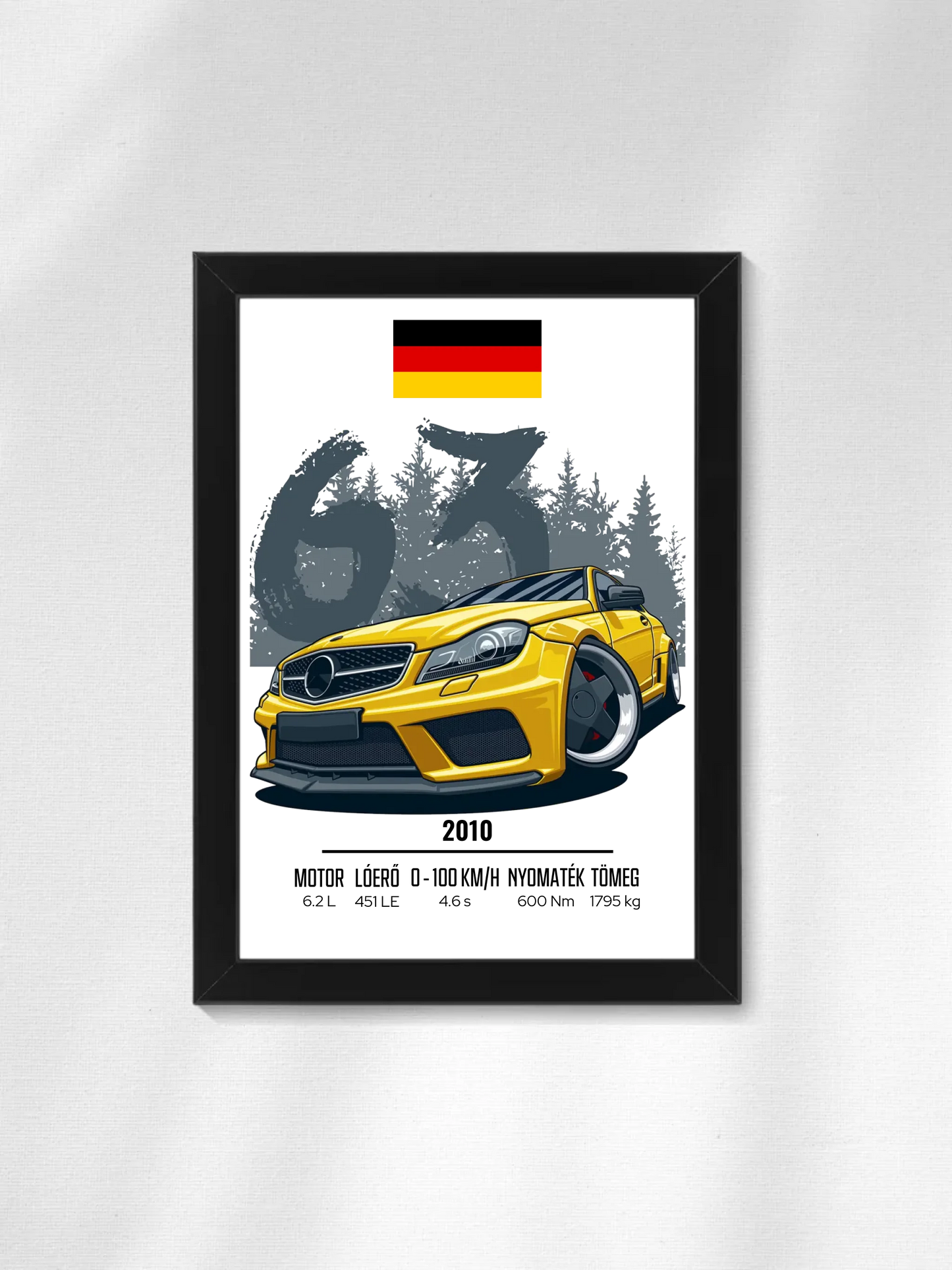 Autó illusztráció - C63 AMG 44. - Falikép