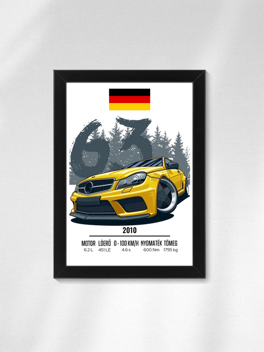 Autó illusztráció - C63 AMG 44. - Falikép