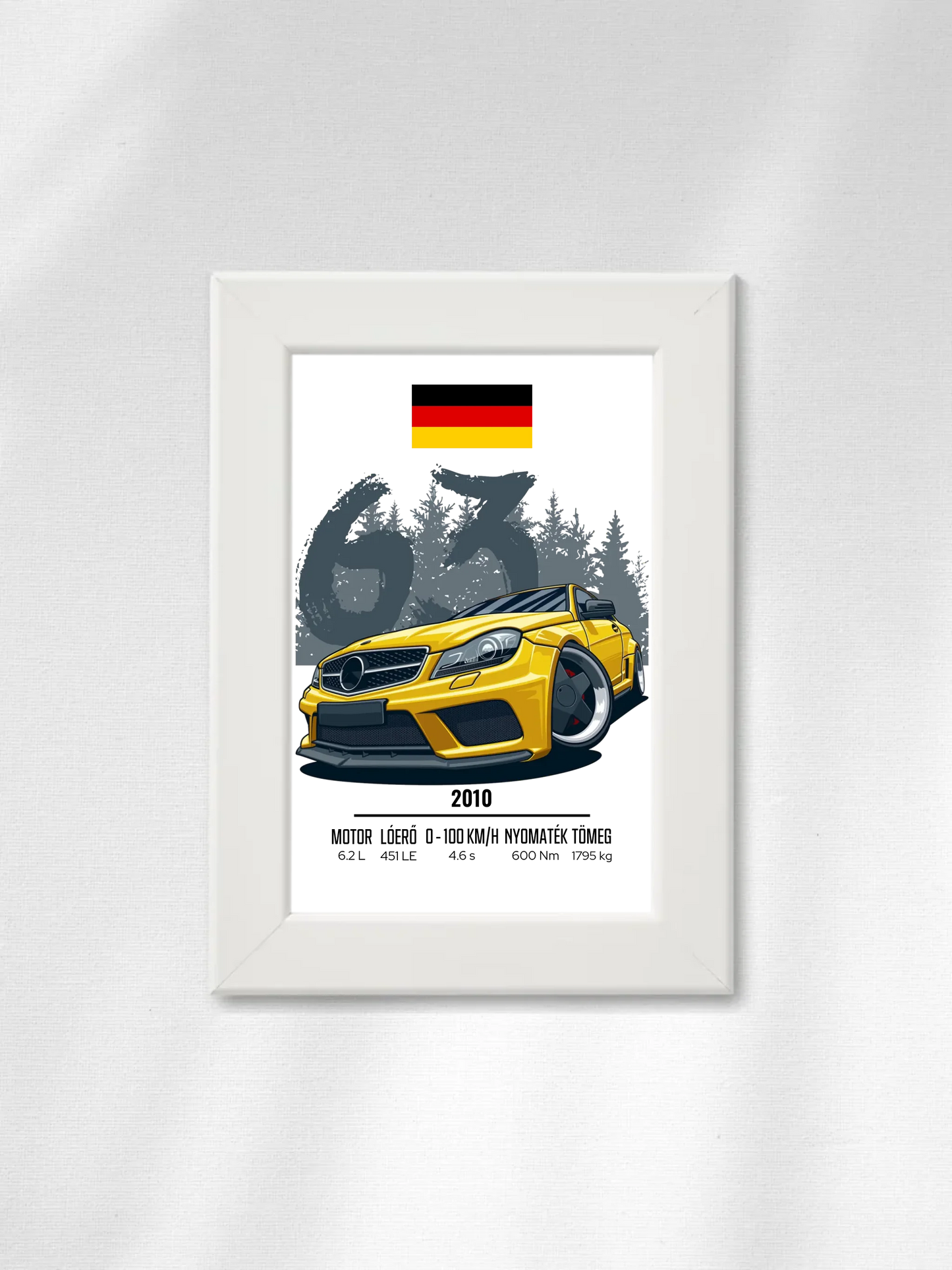 Autó illusztráció - C63 AMG 44. - Falikép