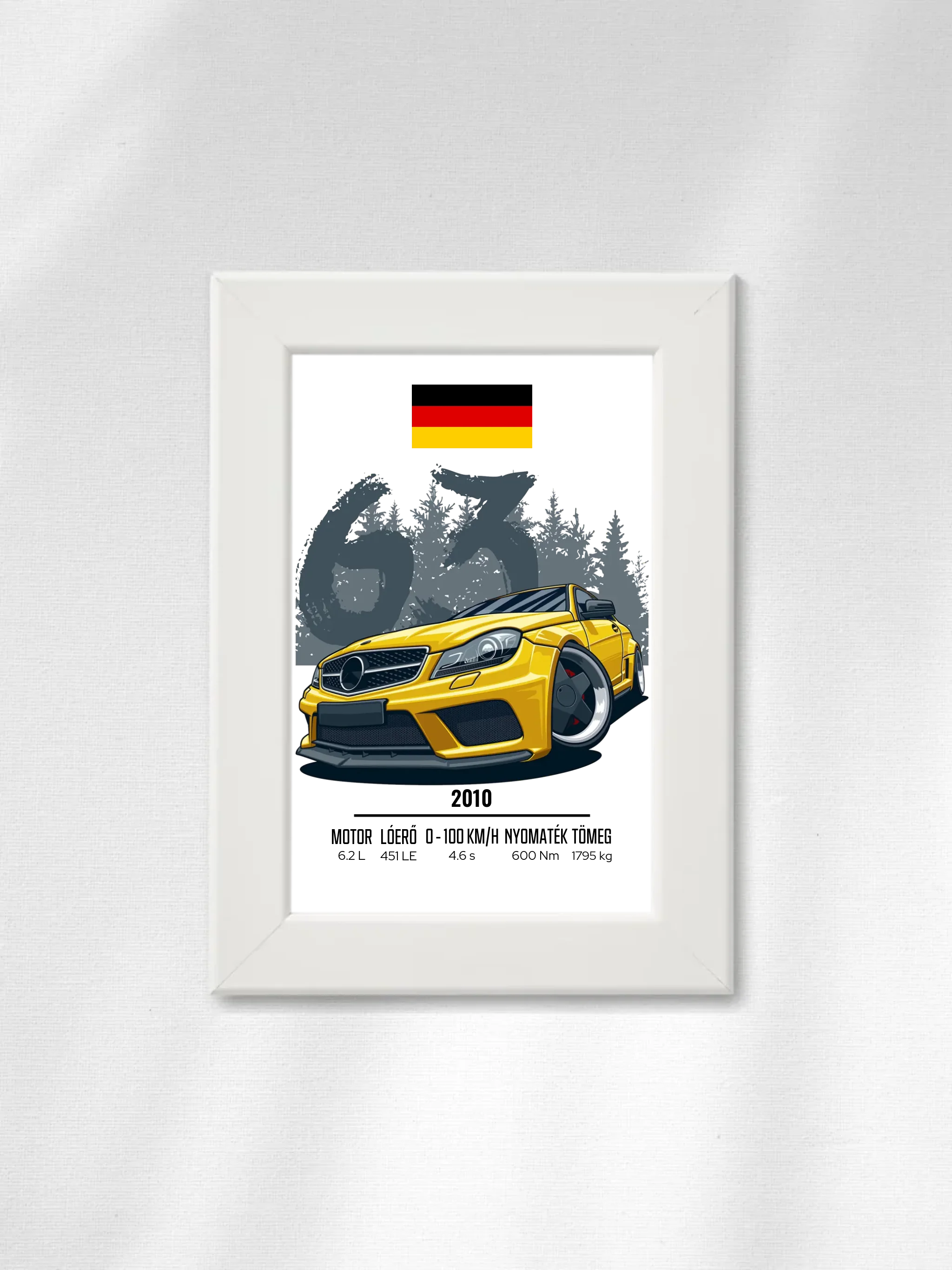 Autó illusztráció - C63 AMG 44. - Falikép