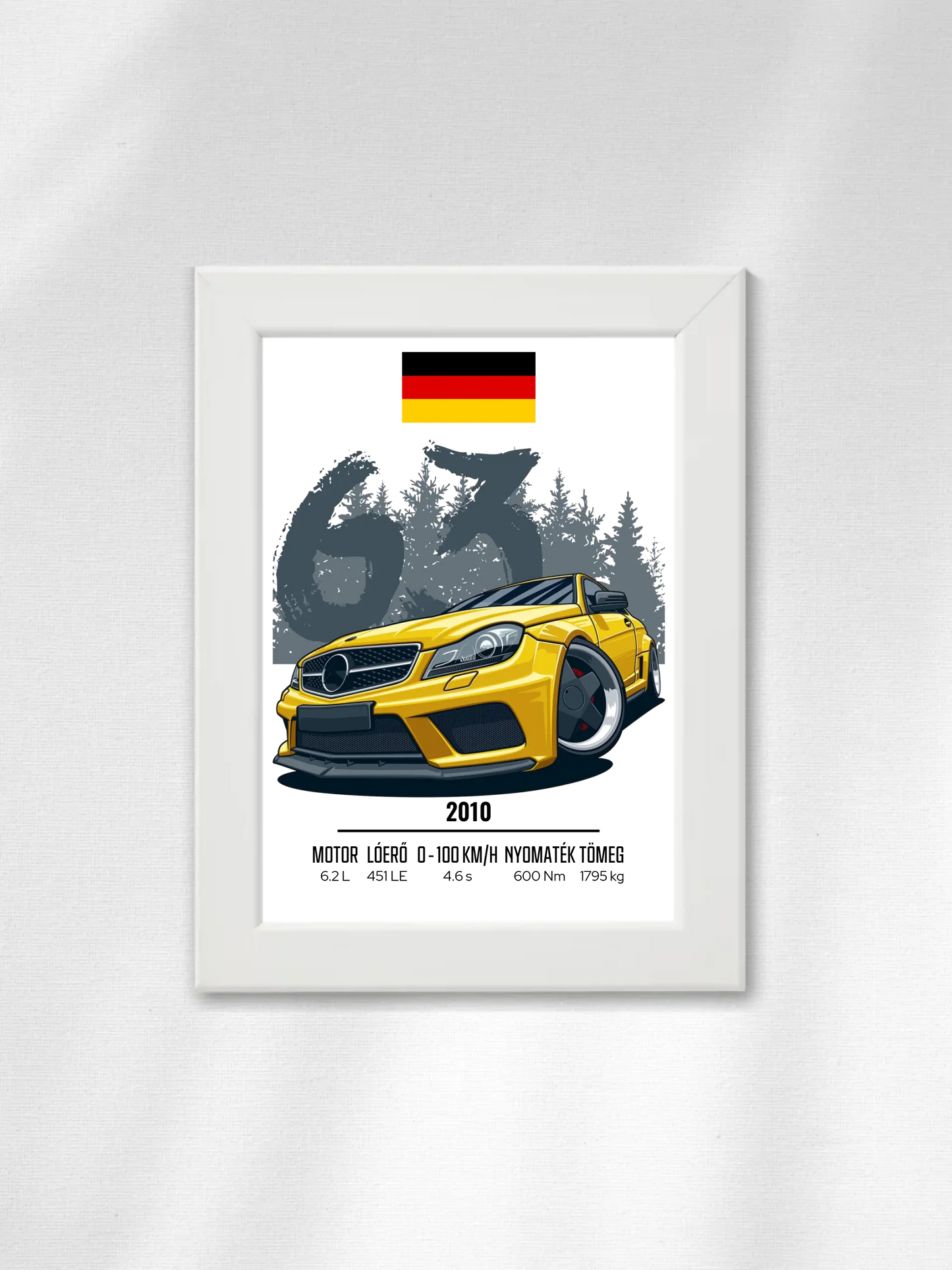 Autó illusztráció - C63 AMG 44. - Falikép