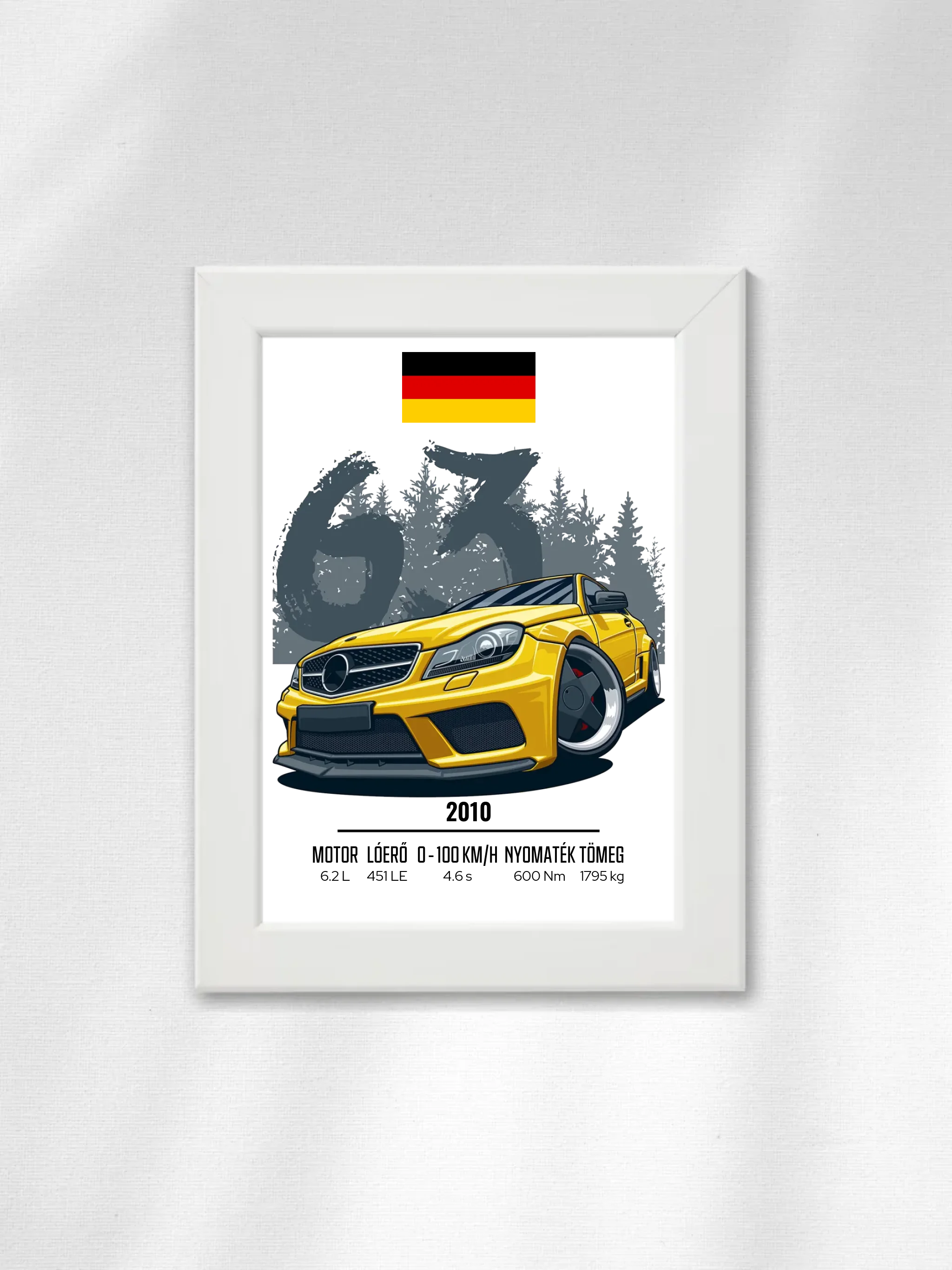 Autó illusztráció - C63 AMG 44. - Falikép