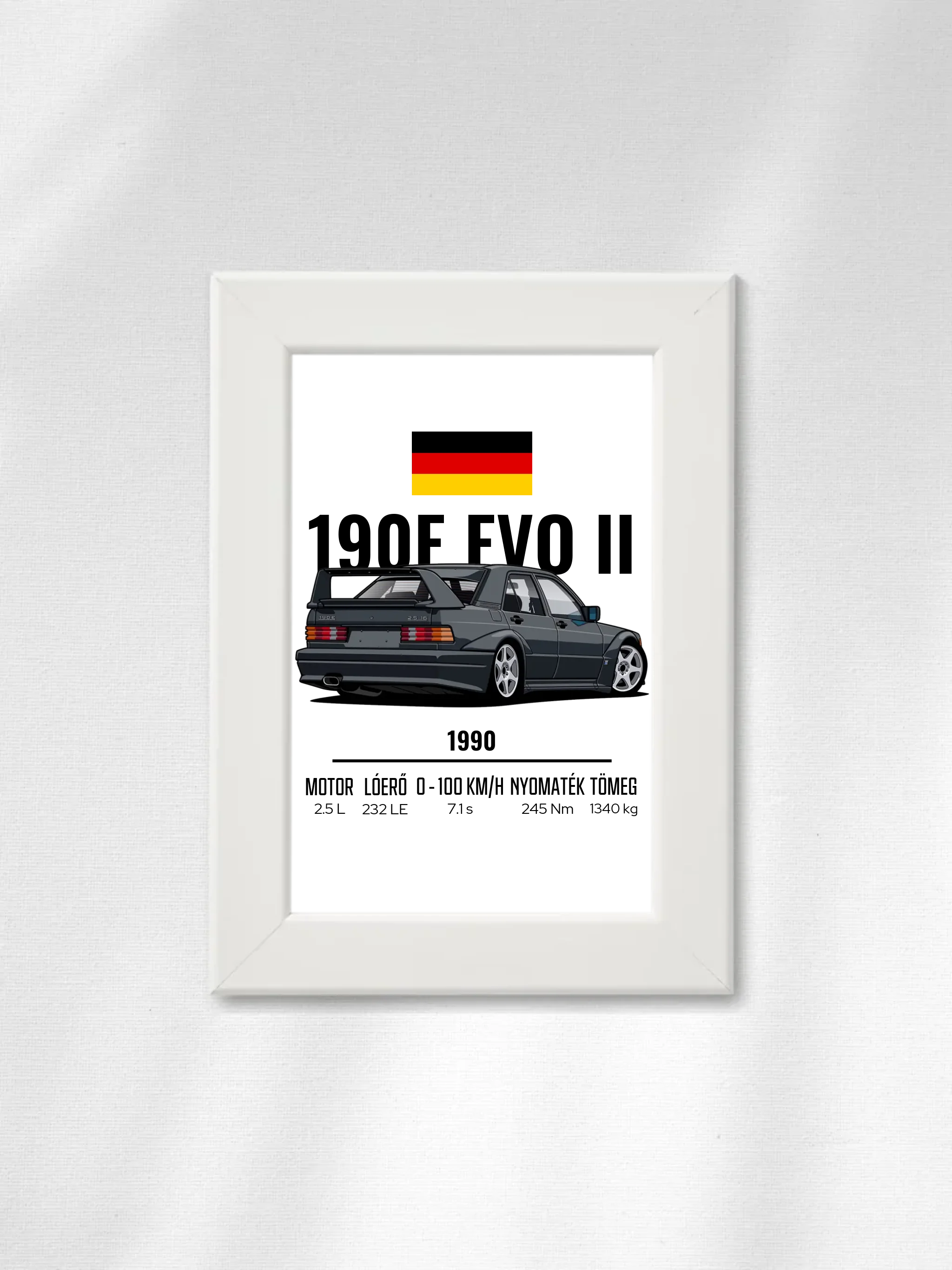 Autó illusztráció - 190E EVO II 47. - Falikép