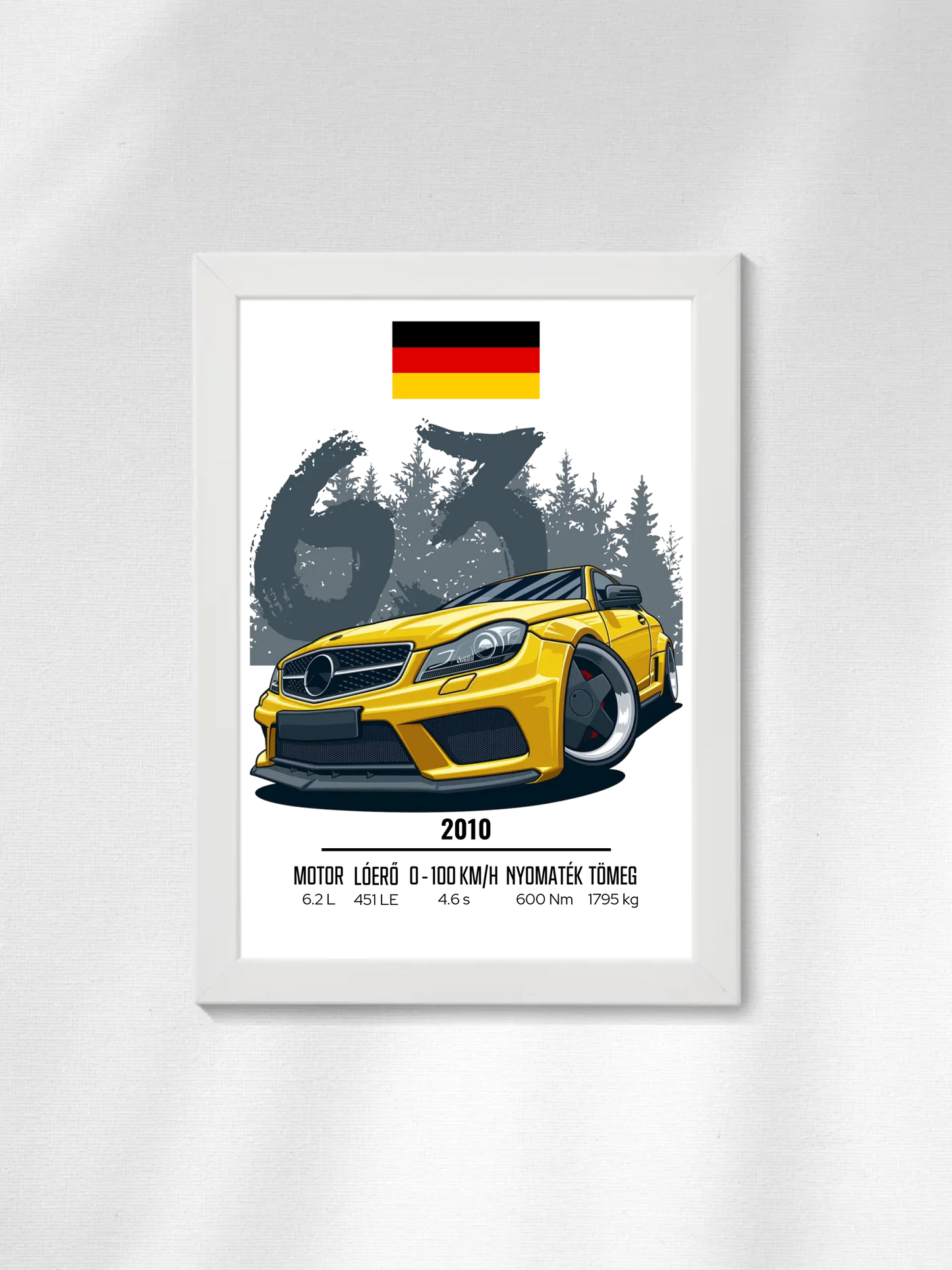 Autó illusztráció - C63 AMG 44. - Falikép