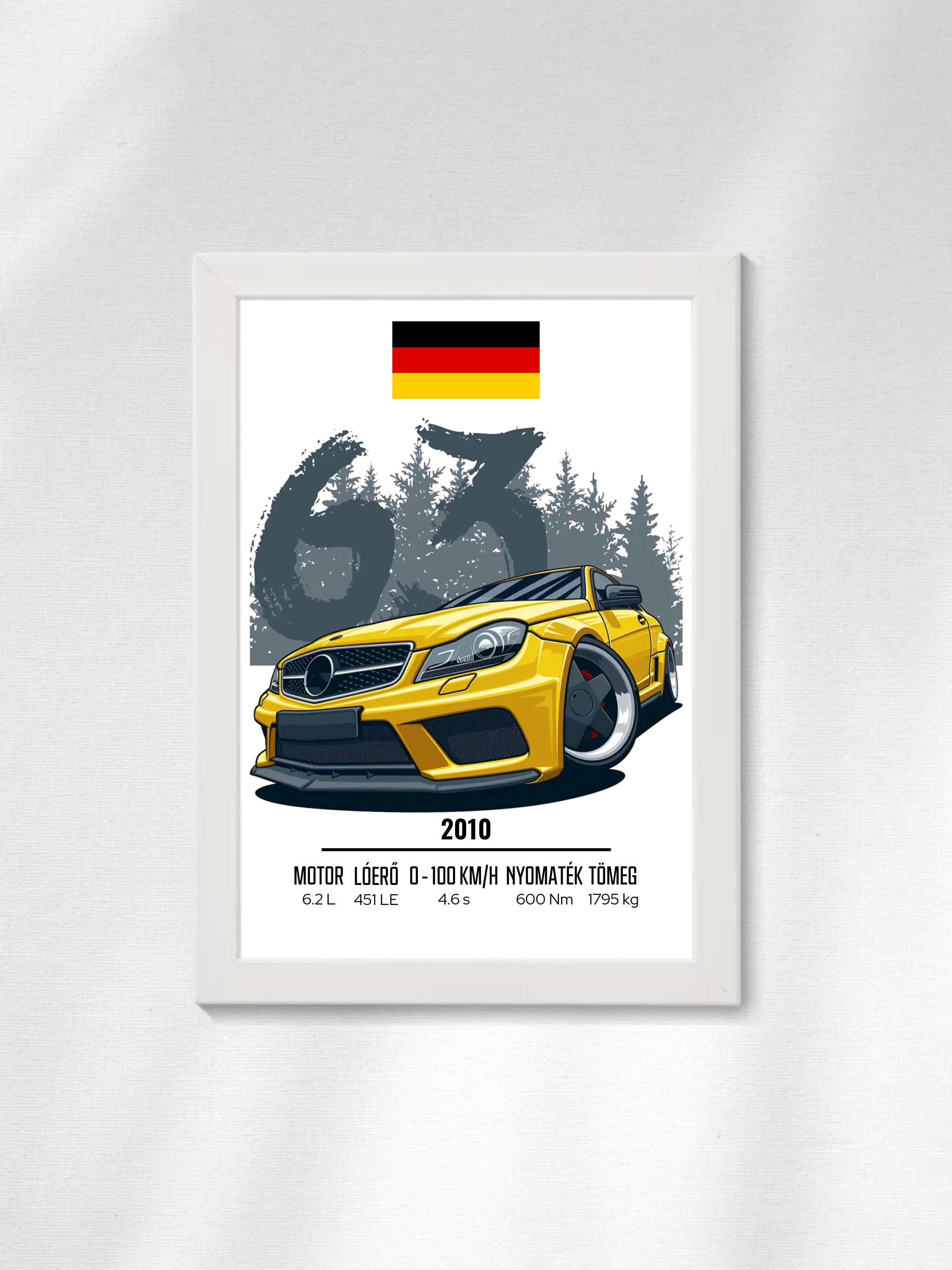Autó illusztráció - C63 AMG 44. - Falikép