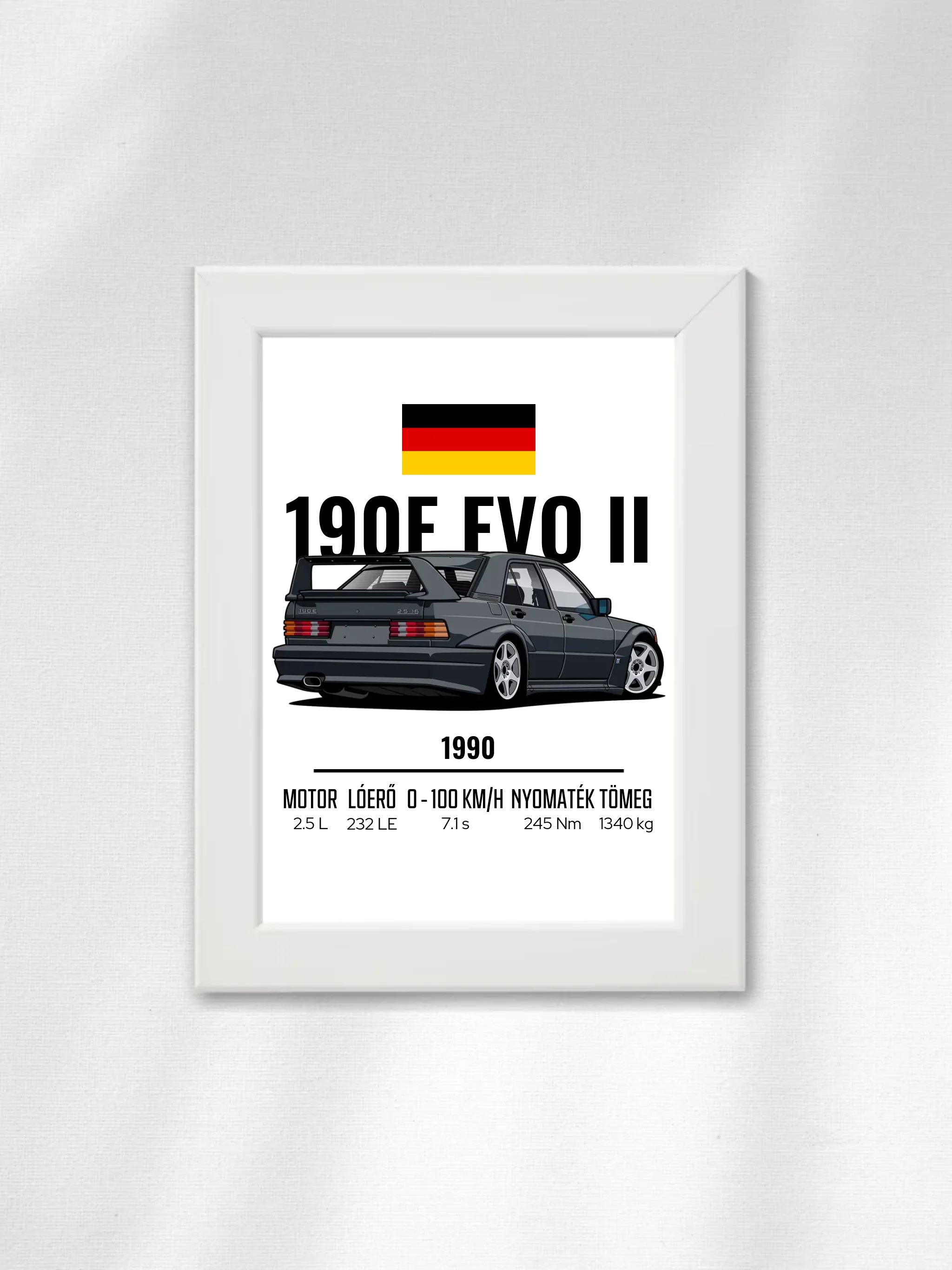 Autó illusztráció - 190E EVO II 47. - Falikép