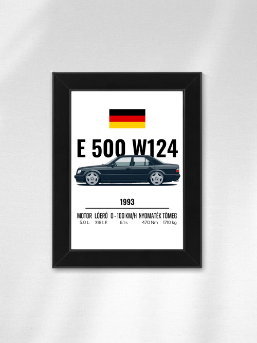 Autó illusztráció - E500 W124 49. - Falikép