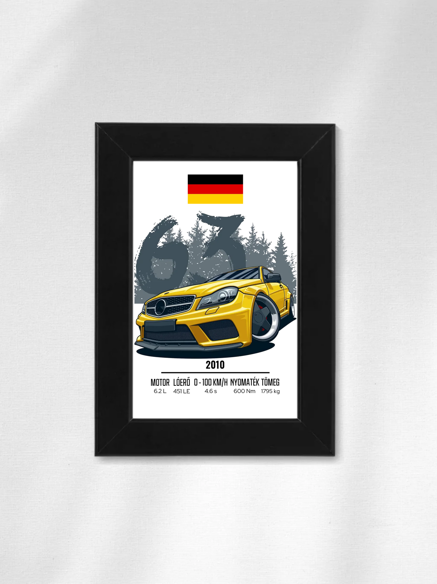 Autó illusztráció - C63 AMG 44. - Falikép