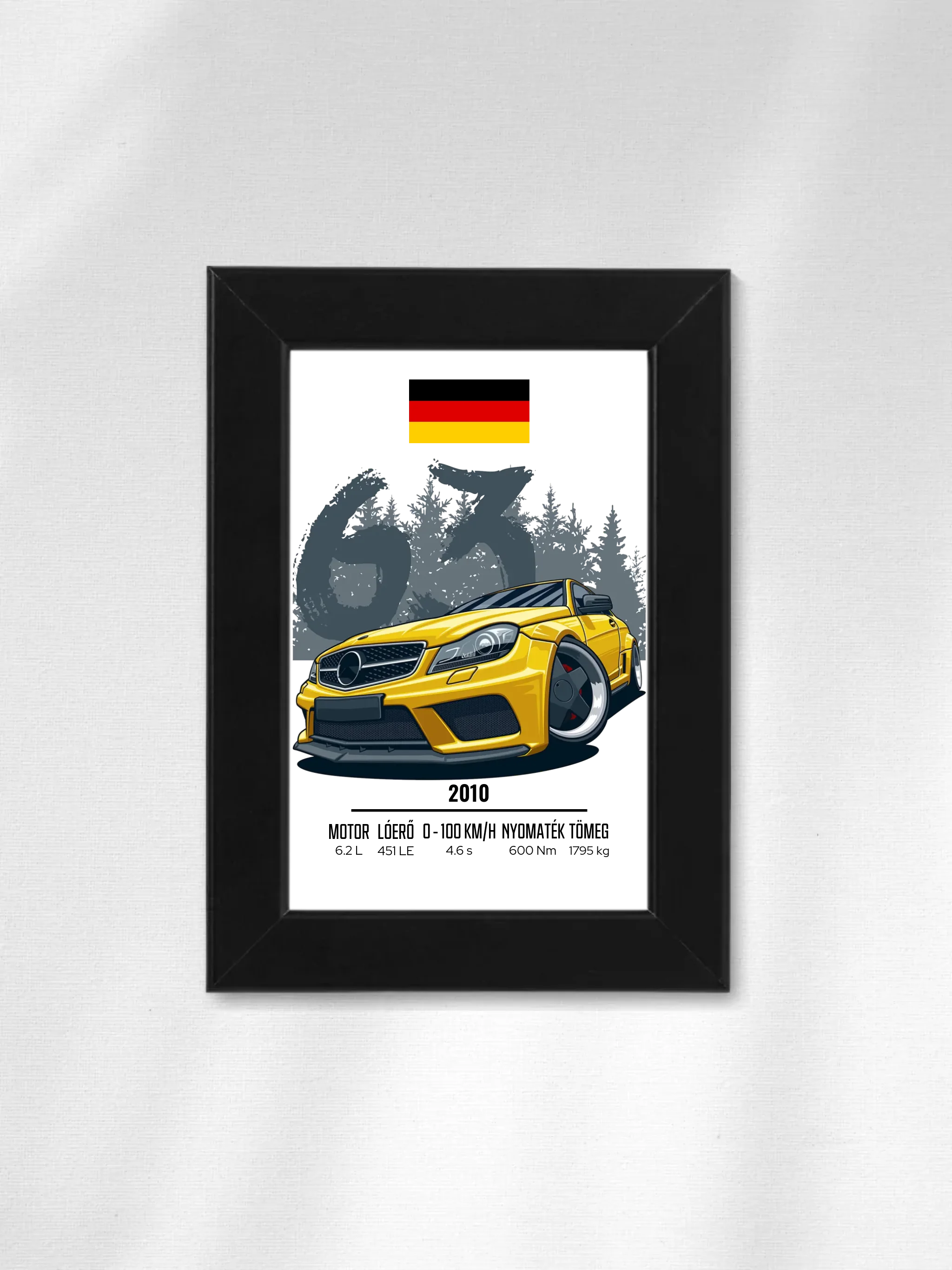 Autó illusztráció - C63 AMG 44. - Falikép