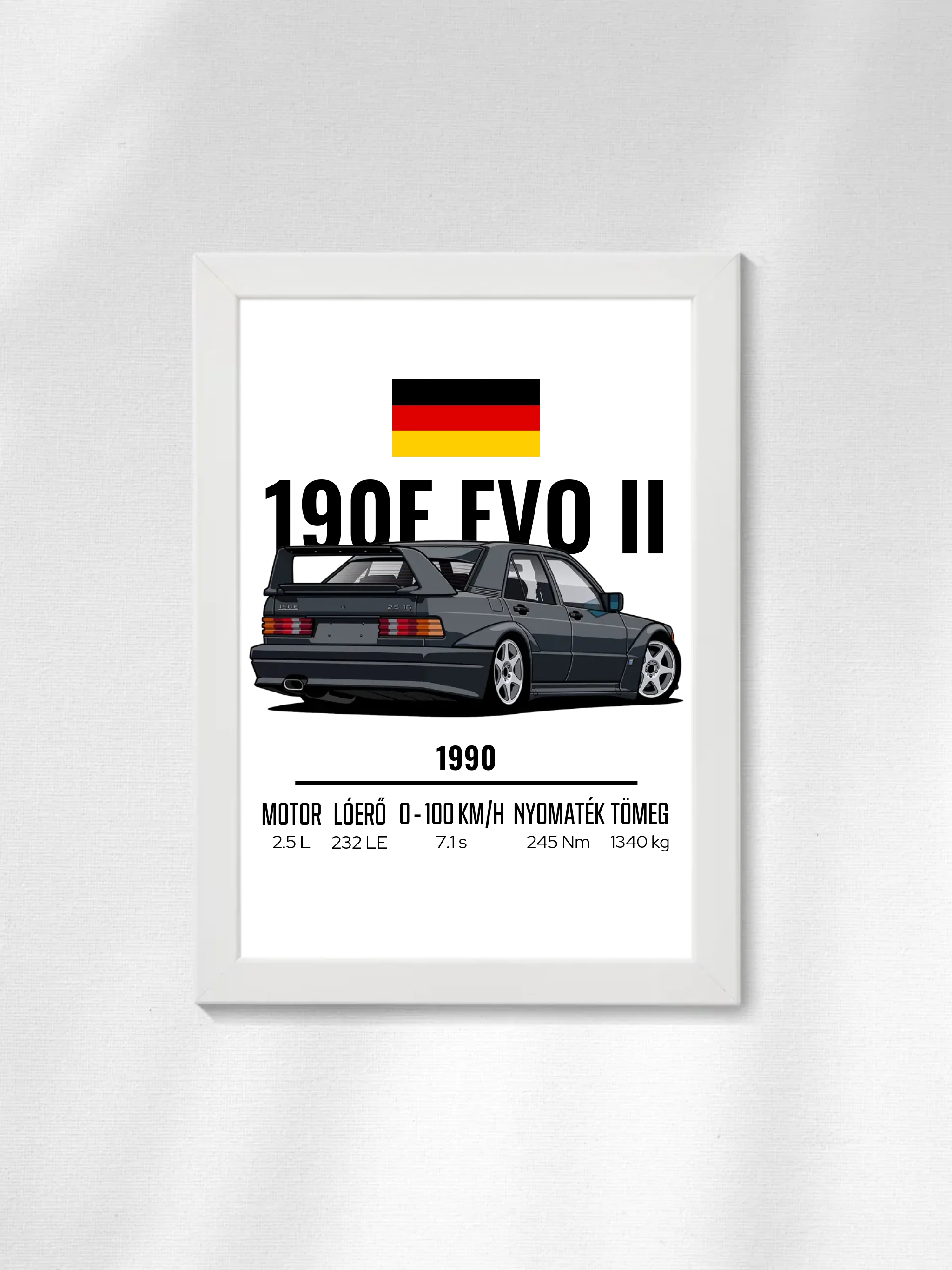 Autó illusztráció - 190E EVO II 47. - Falikép