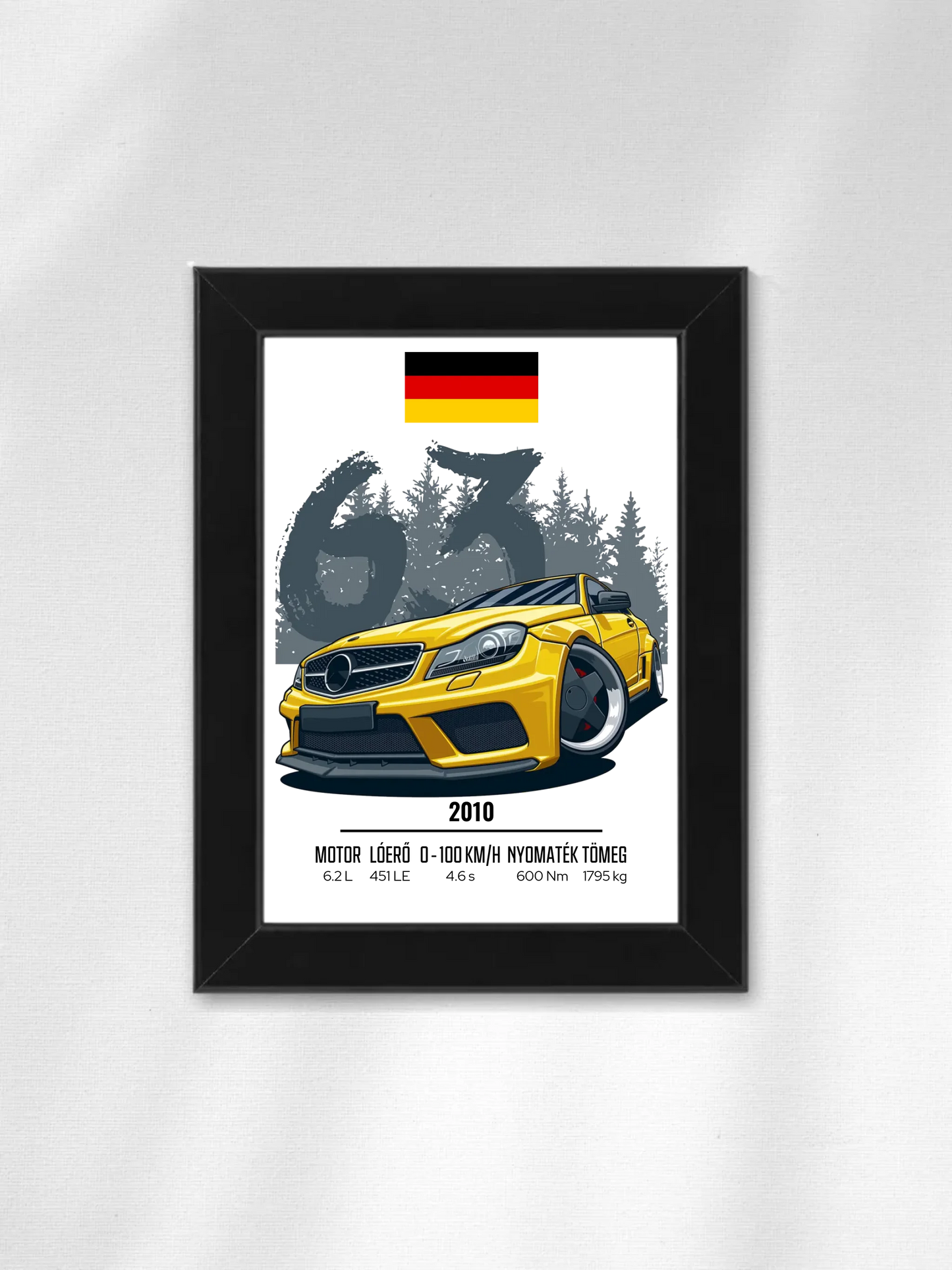 Autó illusztráció - C63 AMG 44. - Falikép