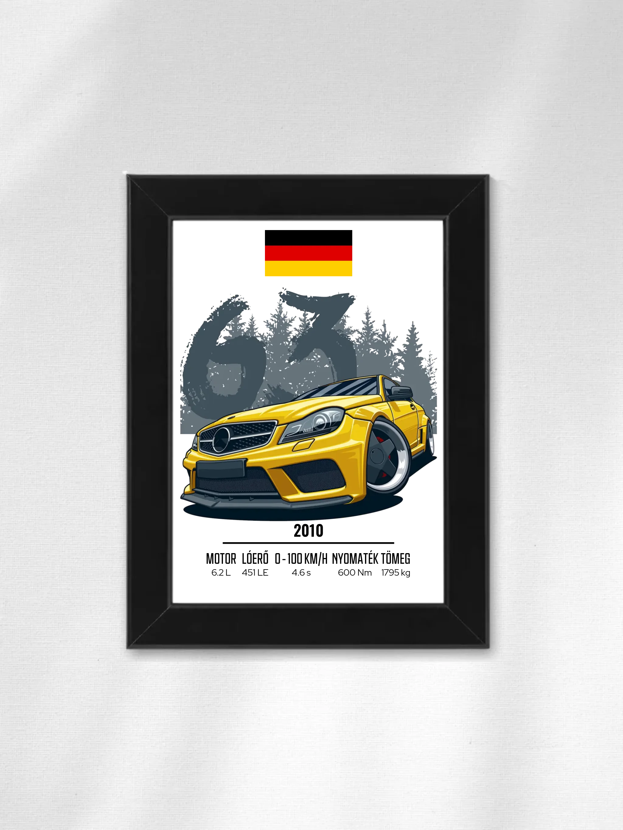 Autó illusztráció - C63 AMG 44. - Falikép