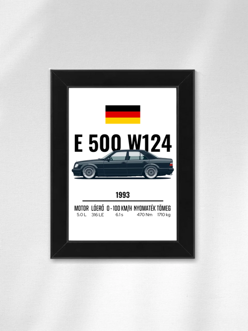 Autó illusztráció - E500 W124 50. - Falikép