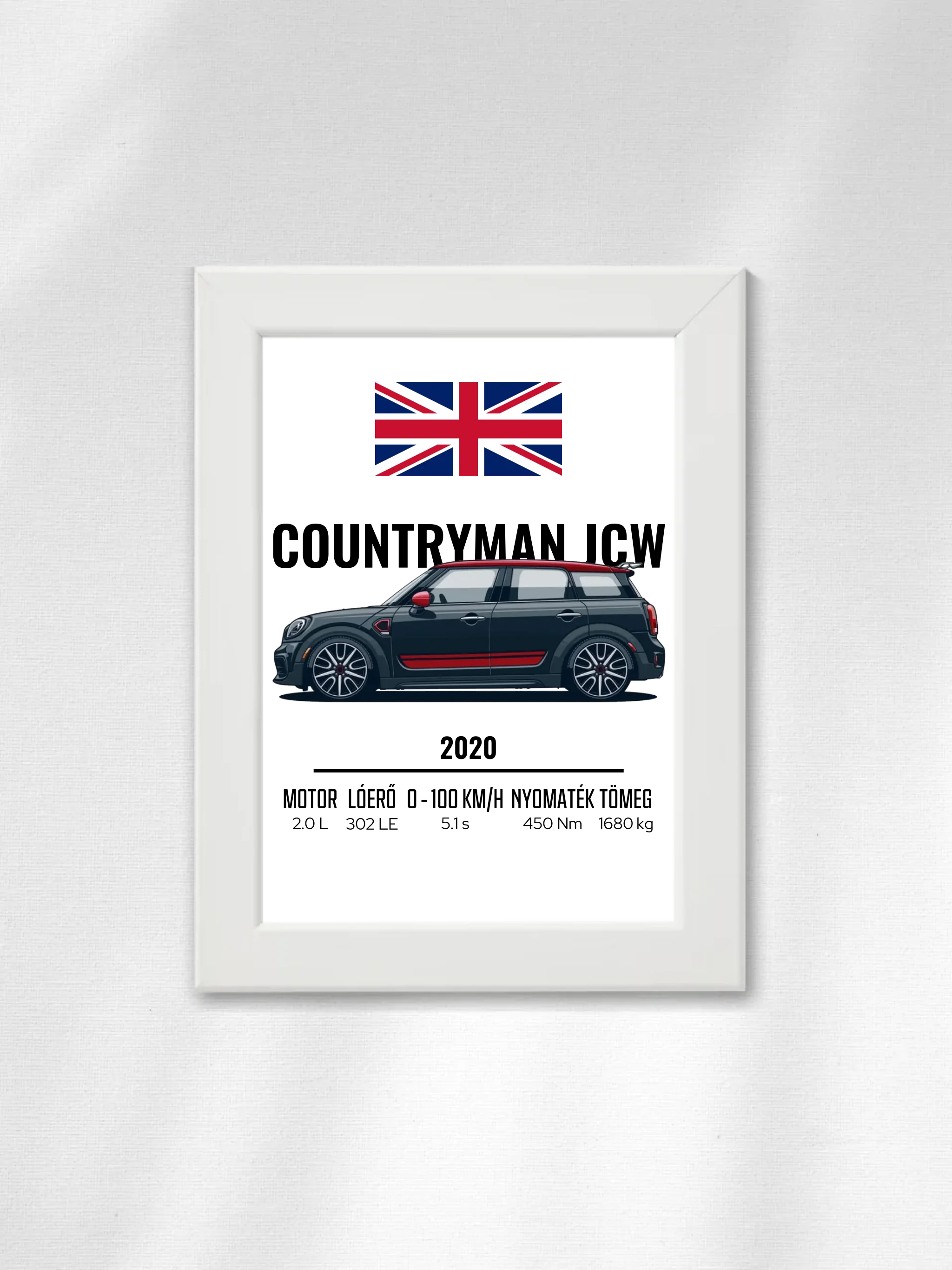 Autó illusztráció - Countryman JCW 2. - Falikép