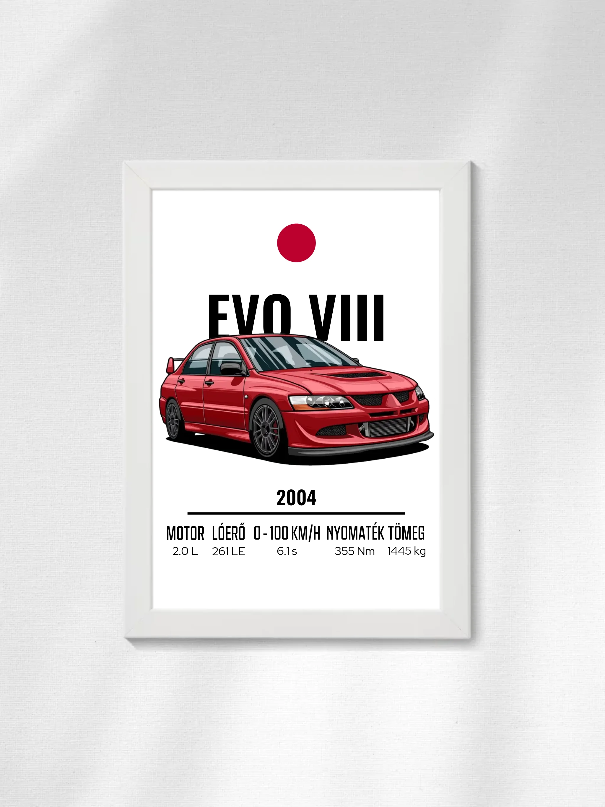Autó illusztráció - EVO VIII 4. - Falikép