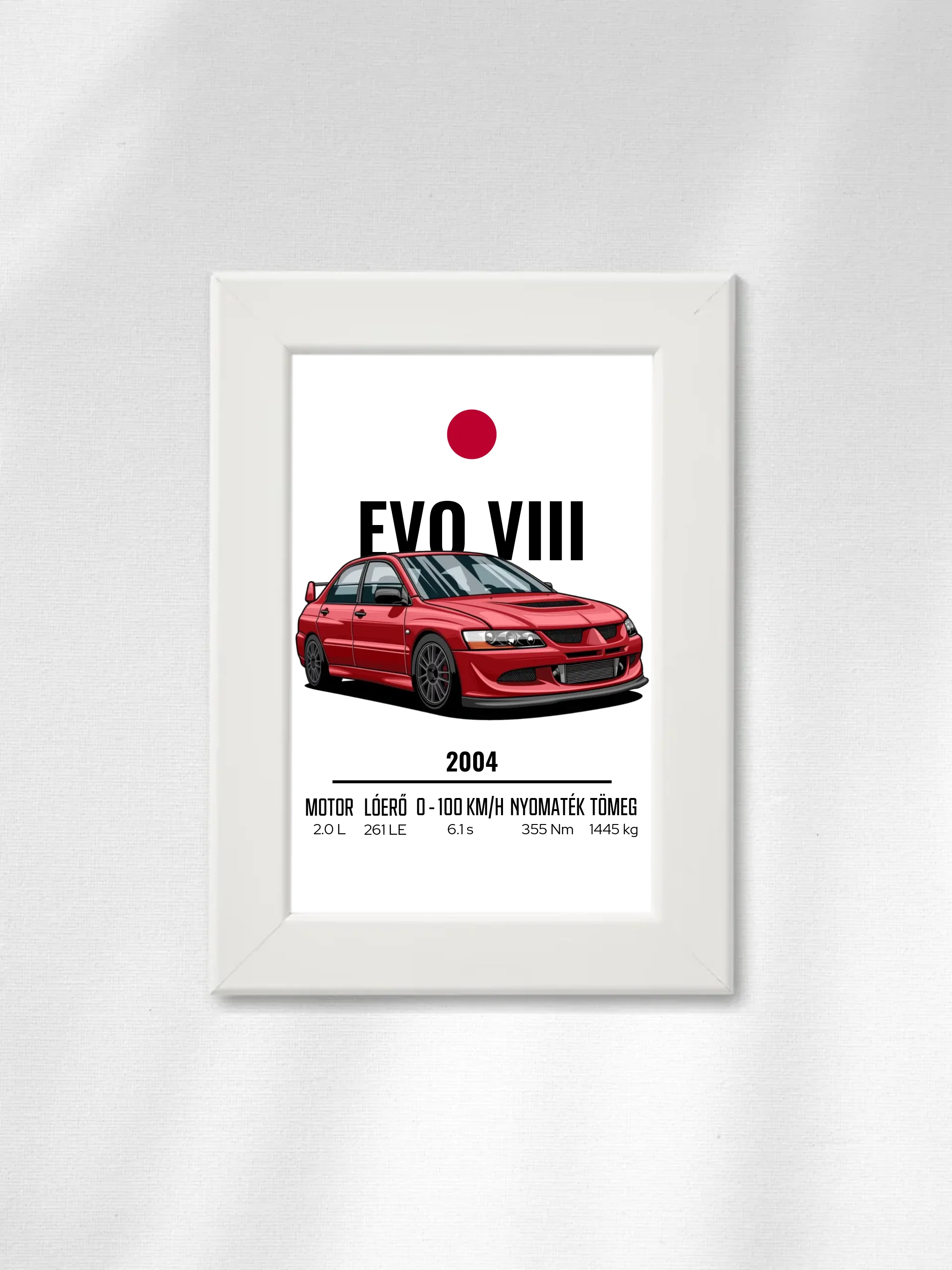 Autó illusztráció - EVO VIII 4. - Falikép