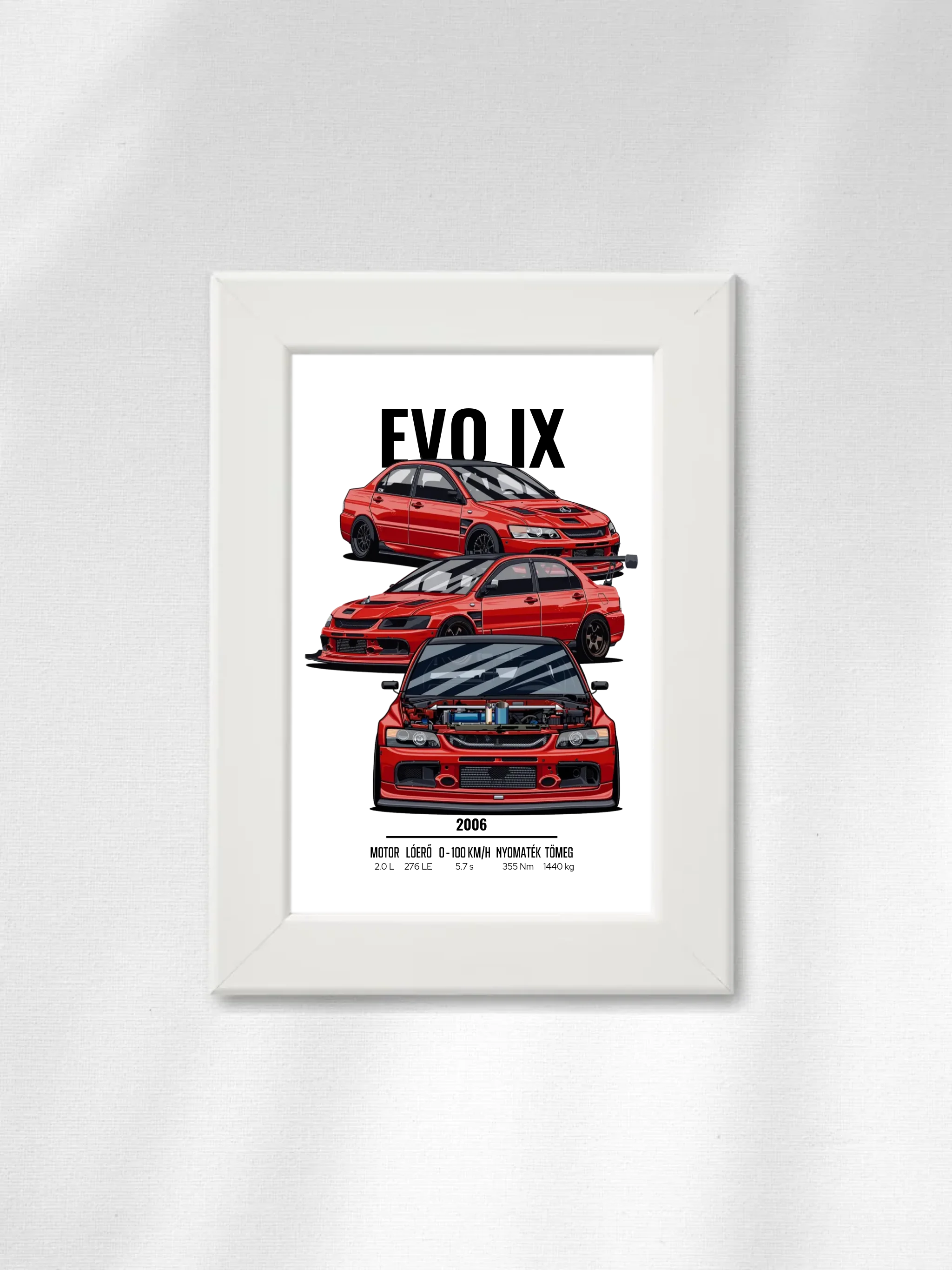 Autó illusztráció - EVO IX 5. - Falikép