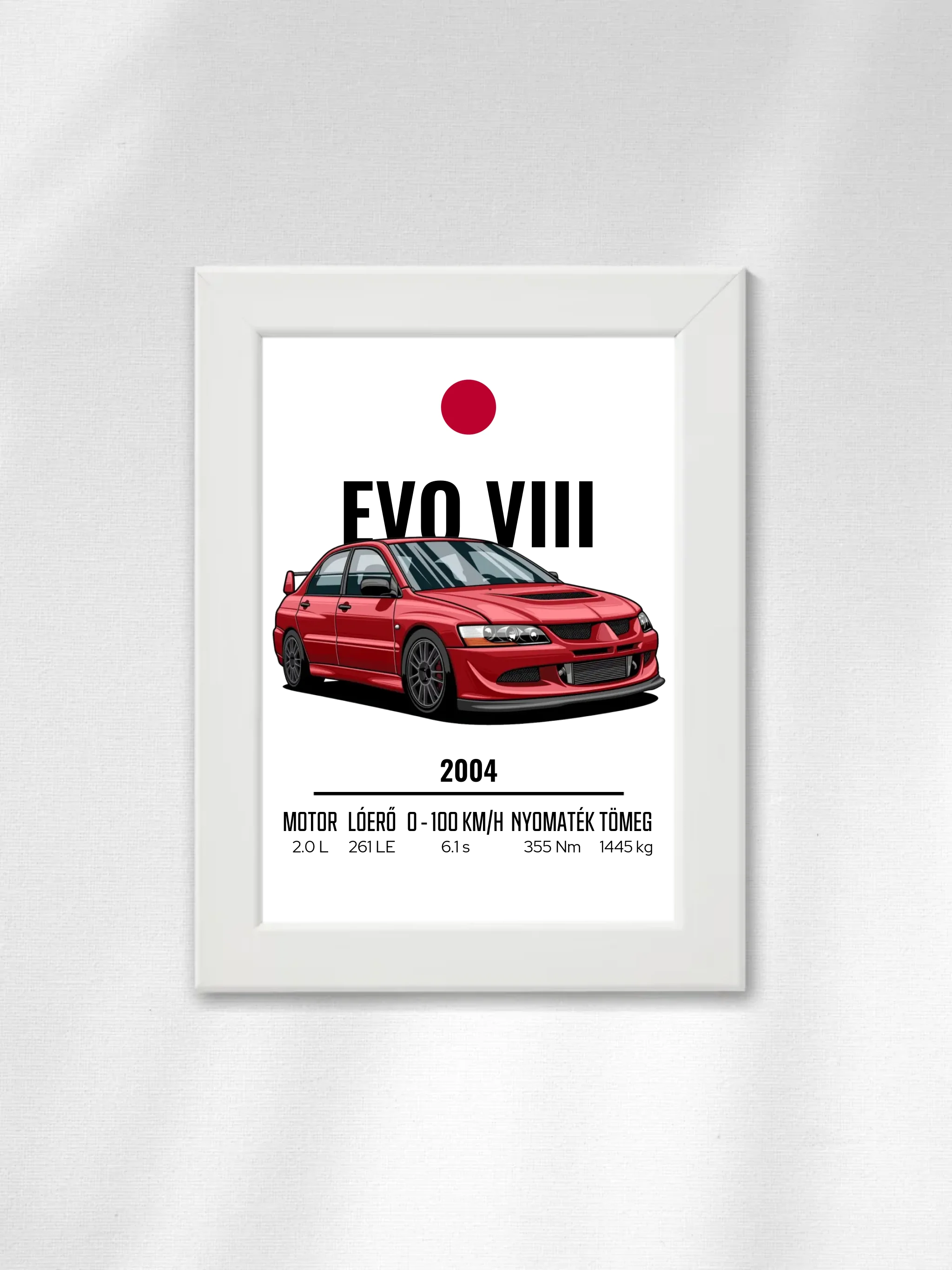 Autó illusztráció - EVO VIII 4. - Falikép