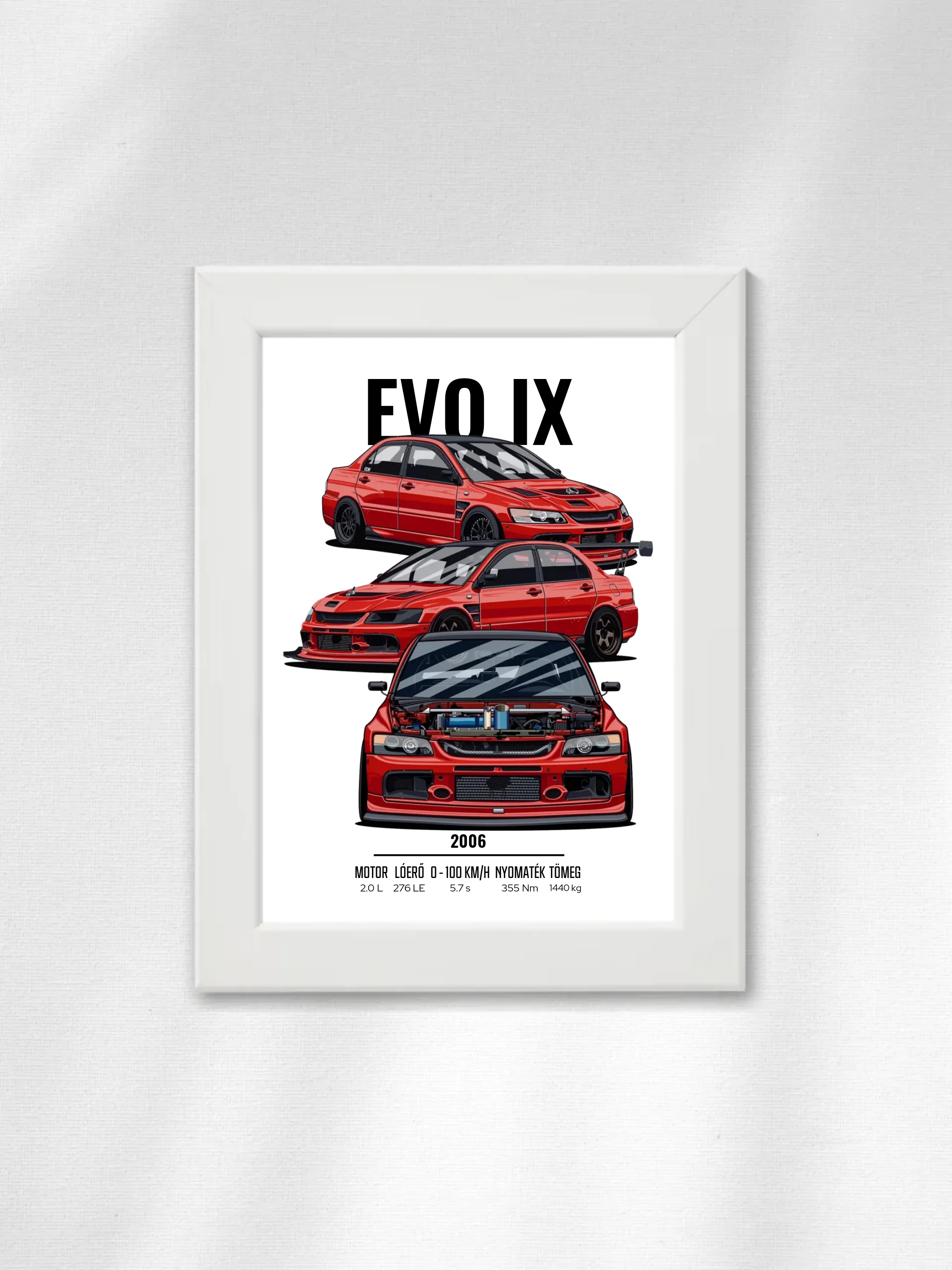 Autó illusztráció - EVO IX 5. - Falikép