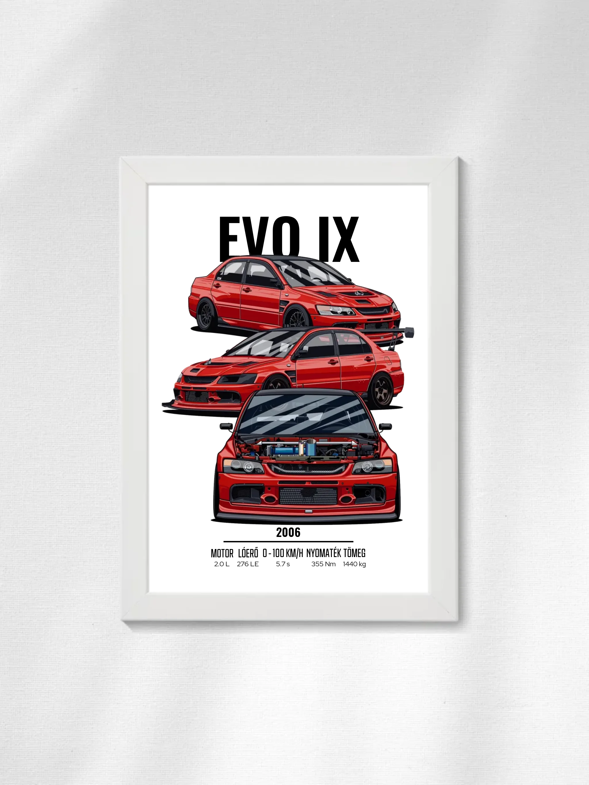 Autó illusztráció - EVO IX 5. - Falikép