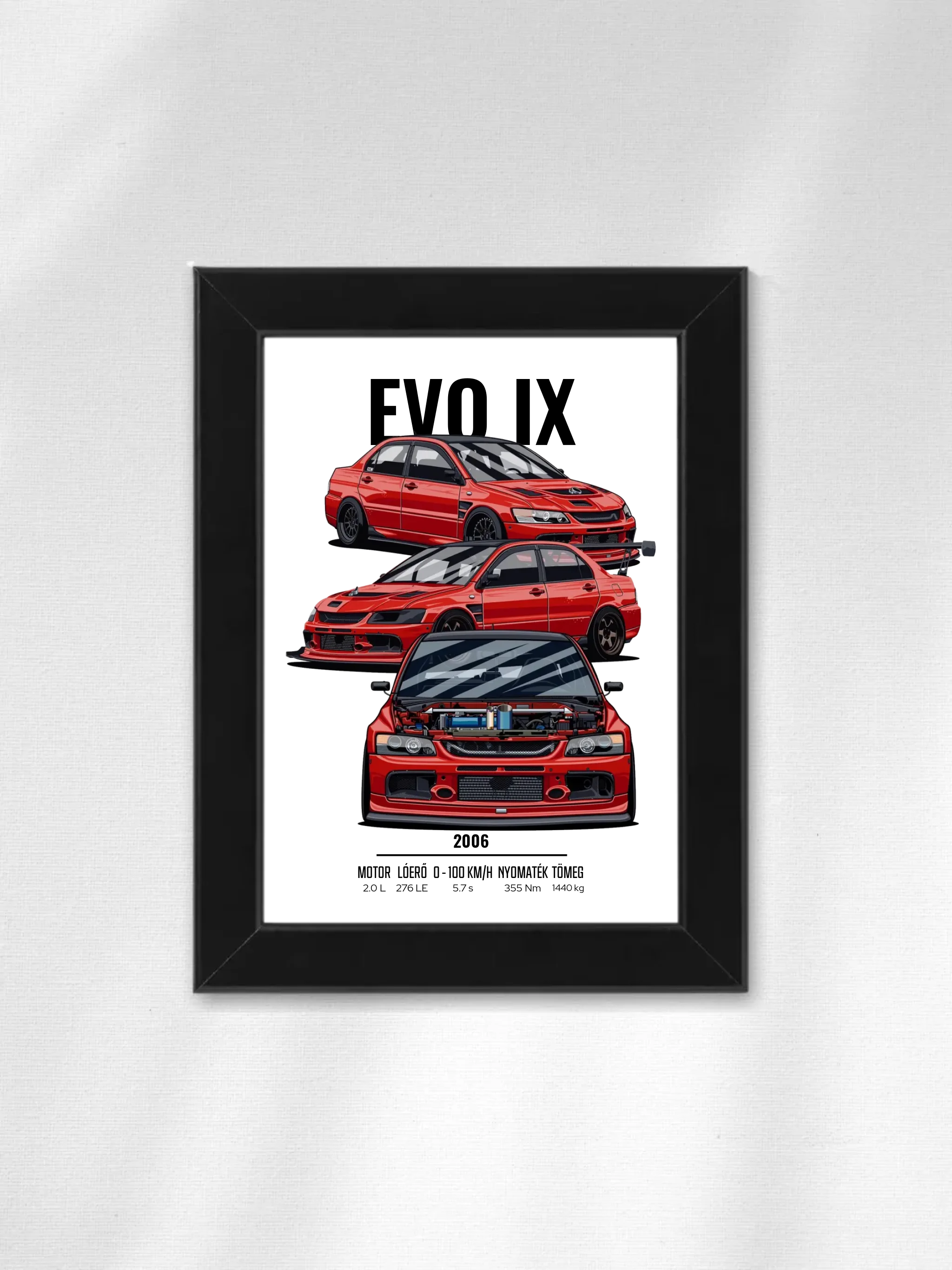 Autó illusztráció - EVO IX 5. - Falikép