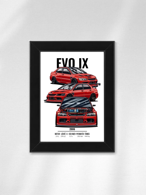 Autó illusztráció - EVO IX 5. - Falikép
