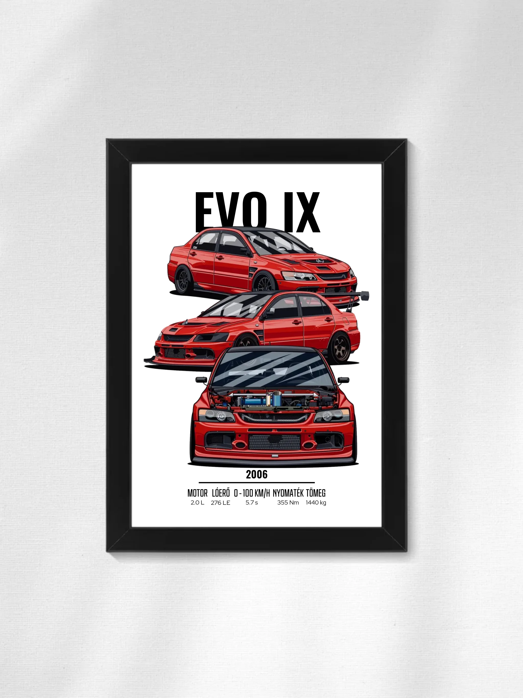 Autó illusztráció - EVO IX 5. - Falikép