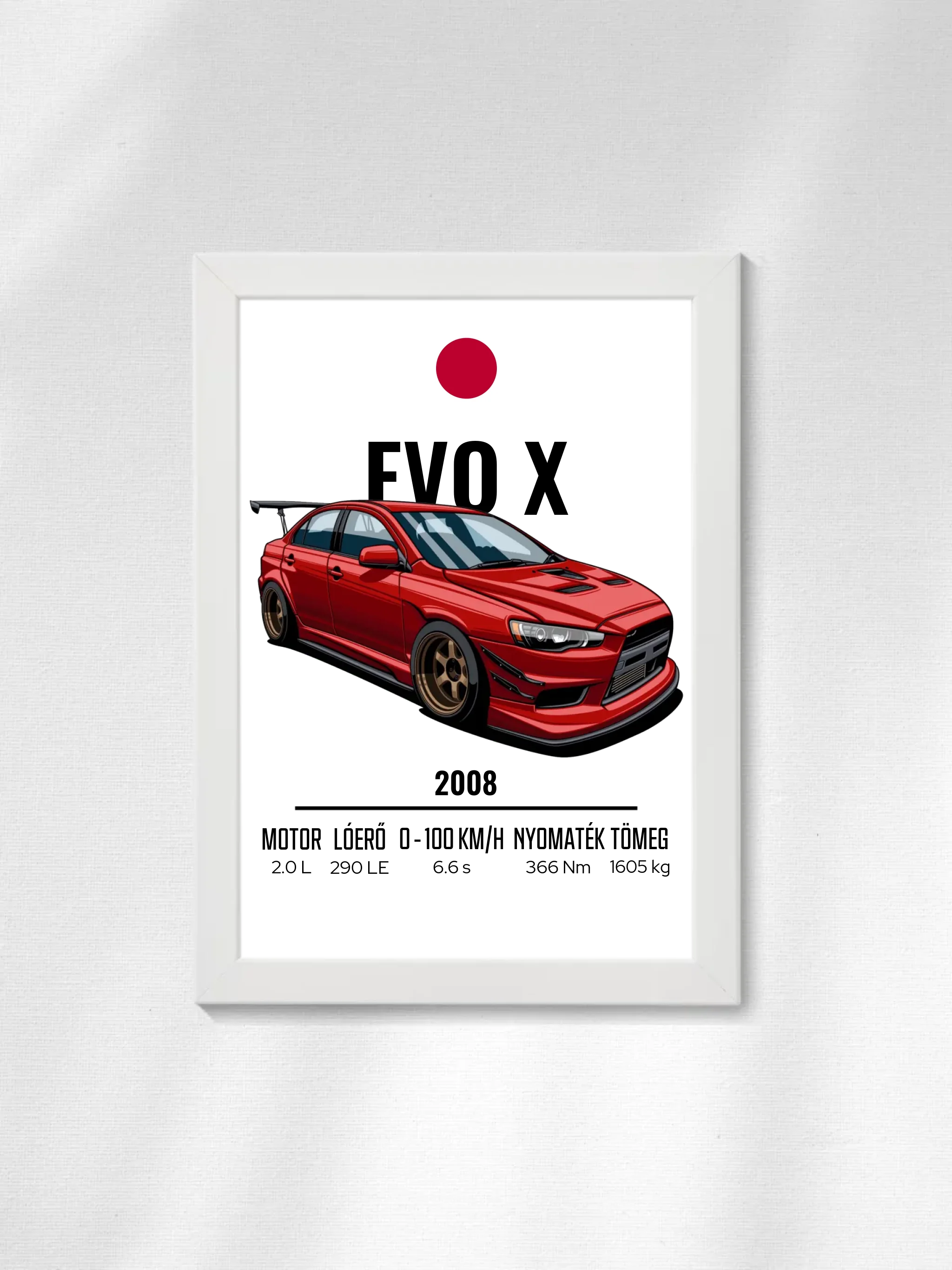 Autó illusztráció - EVO X 6. - Falikép
