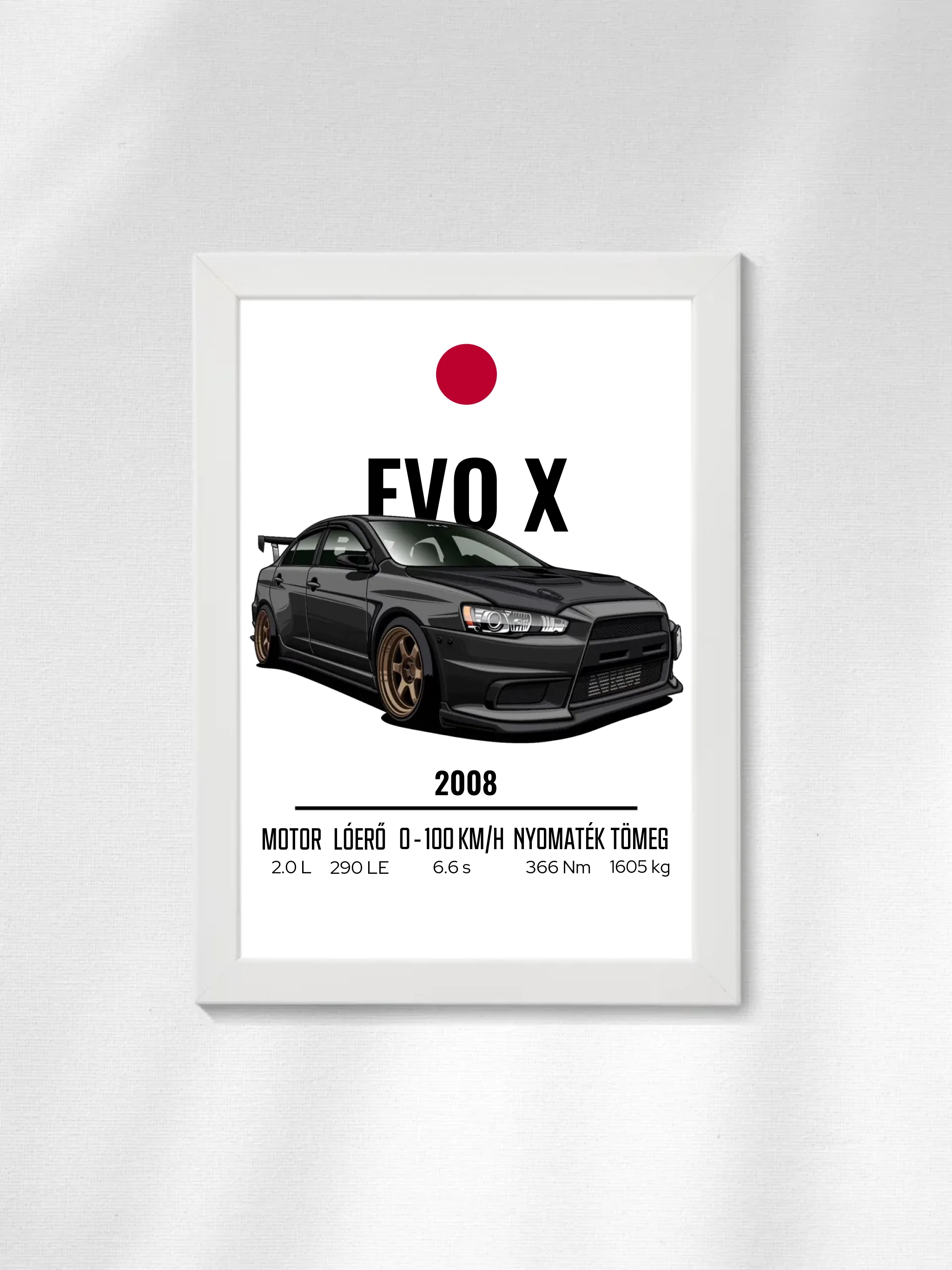 Autó illusztráció - EVO X 7. - Falikép