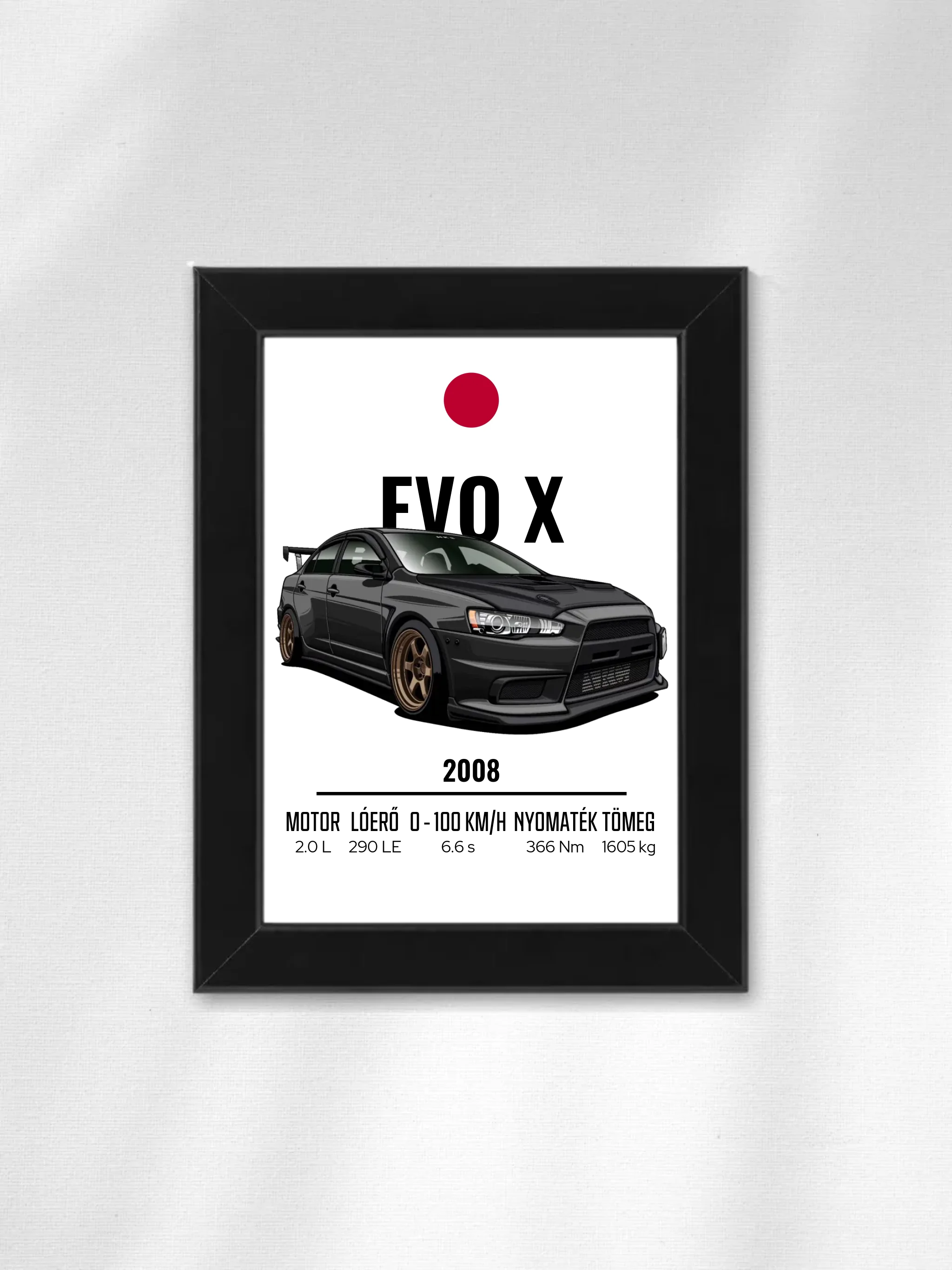 Autó illusztráció - EVO X 7. - Falikép
