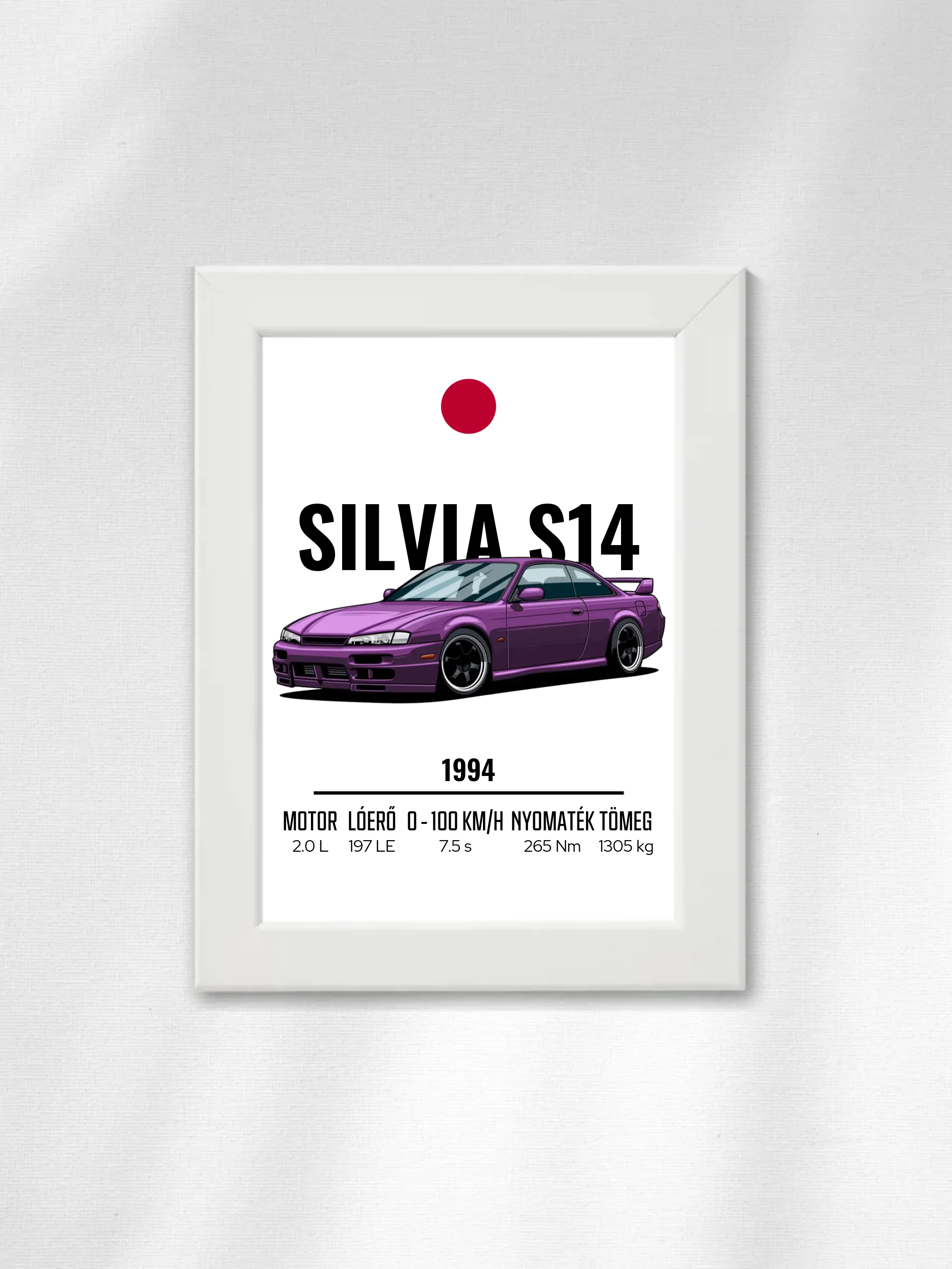 Autó illusztráció - Silvia S14 2. - Falikép