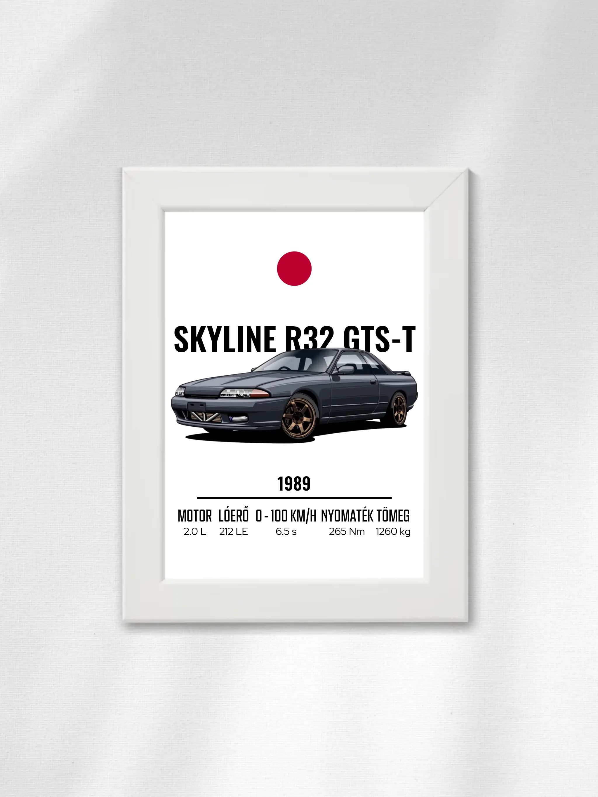 Autó illusztráció - Skyline R32 GTS-T 3. - Falikép