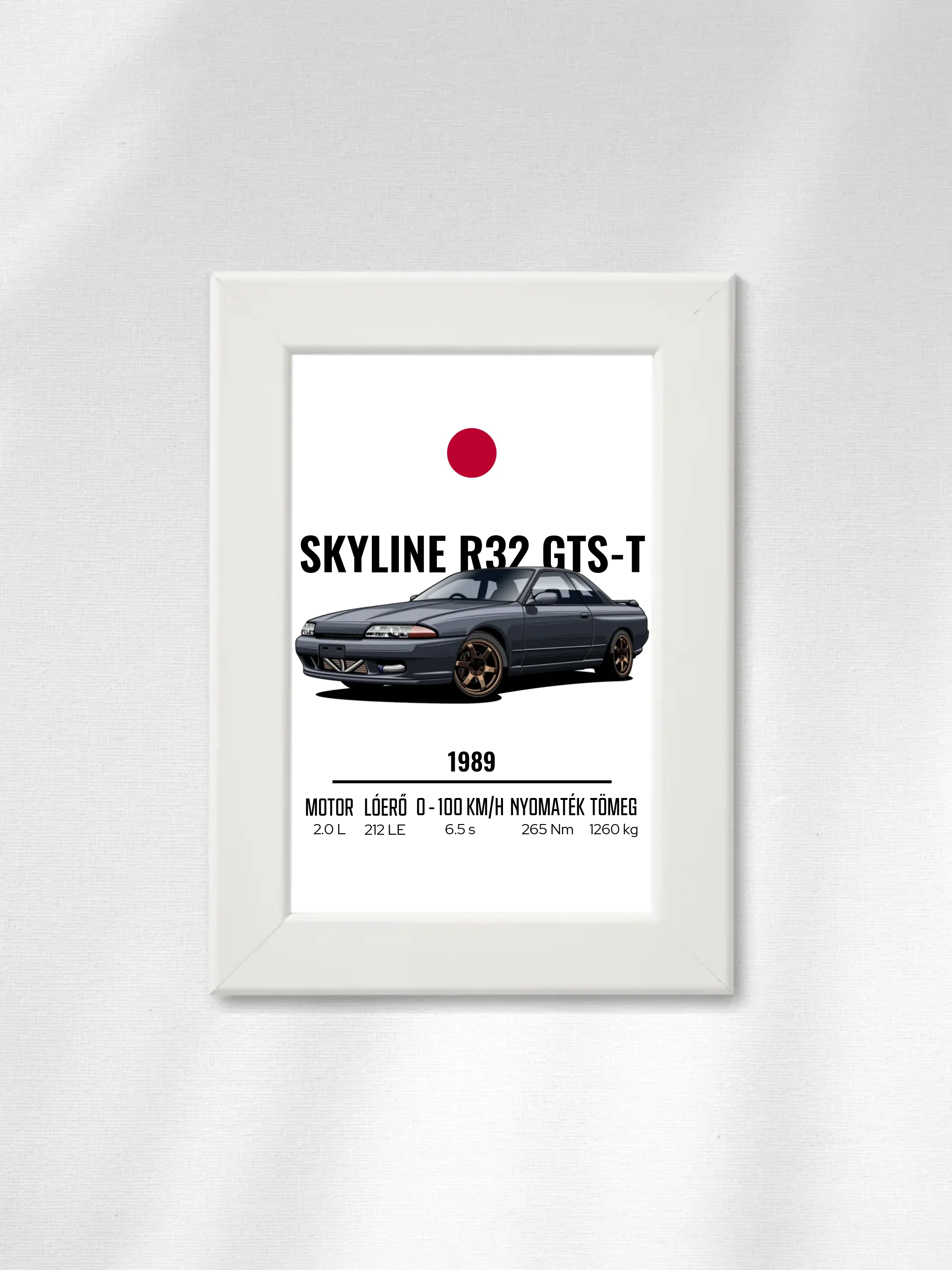 Autó illusztráció - Skyline R32 GTS-T 3. - Falikép